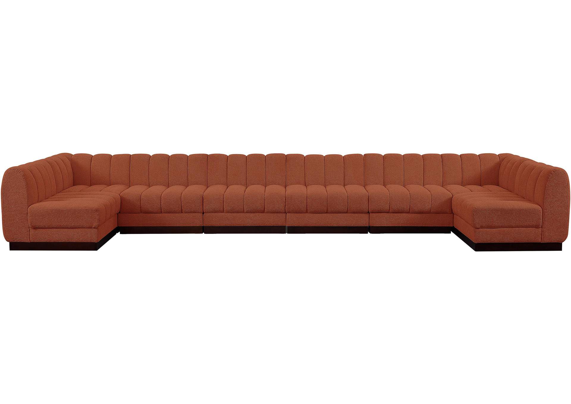 Quinn Cognac Chenille Fabric Modular Sectional,Meridian Furniture