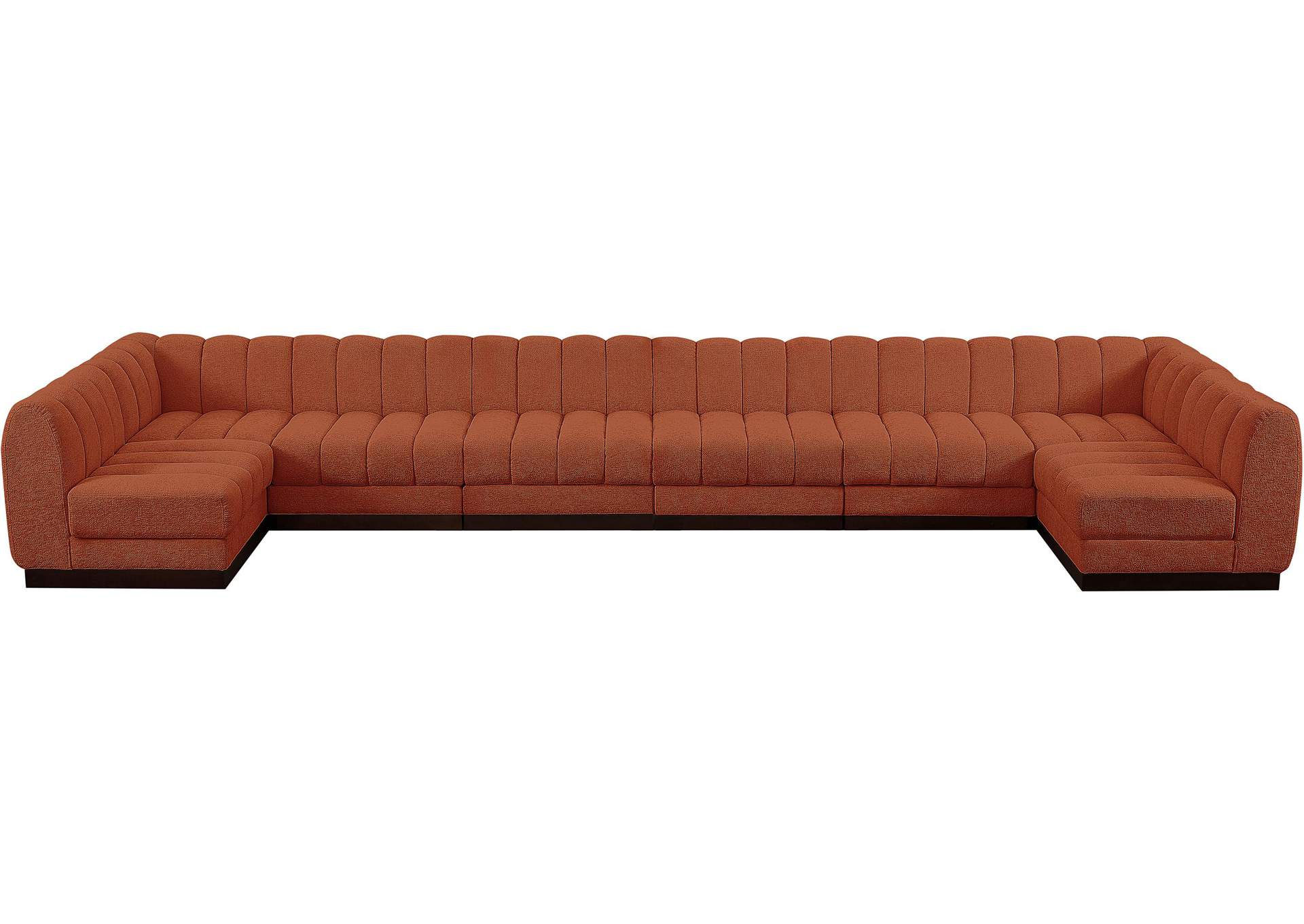 Quinn Cognac Chenille Fabric Modular Sectional,Meridian Furniture