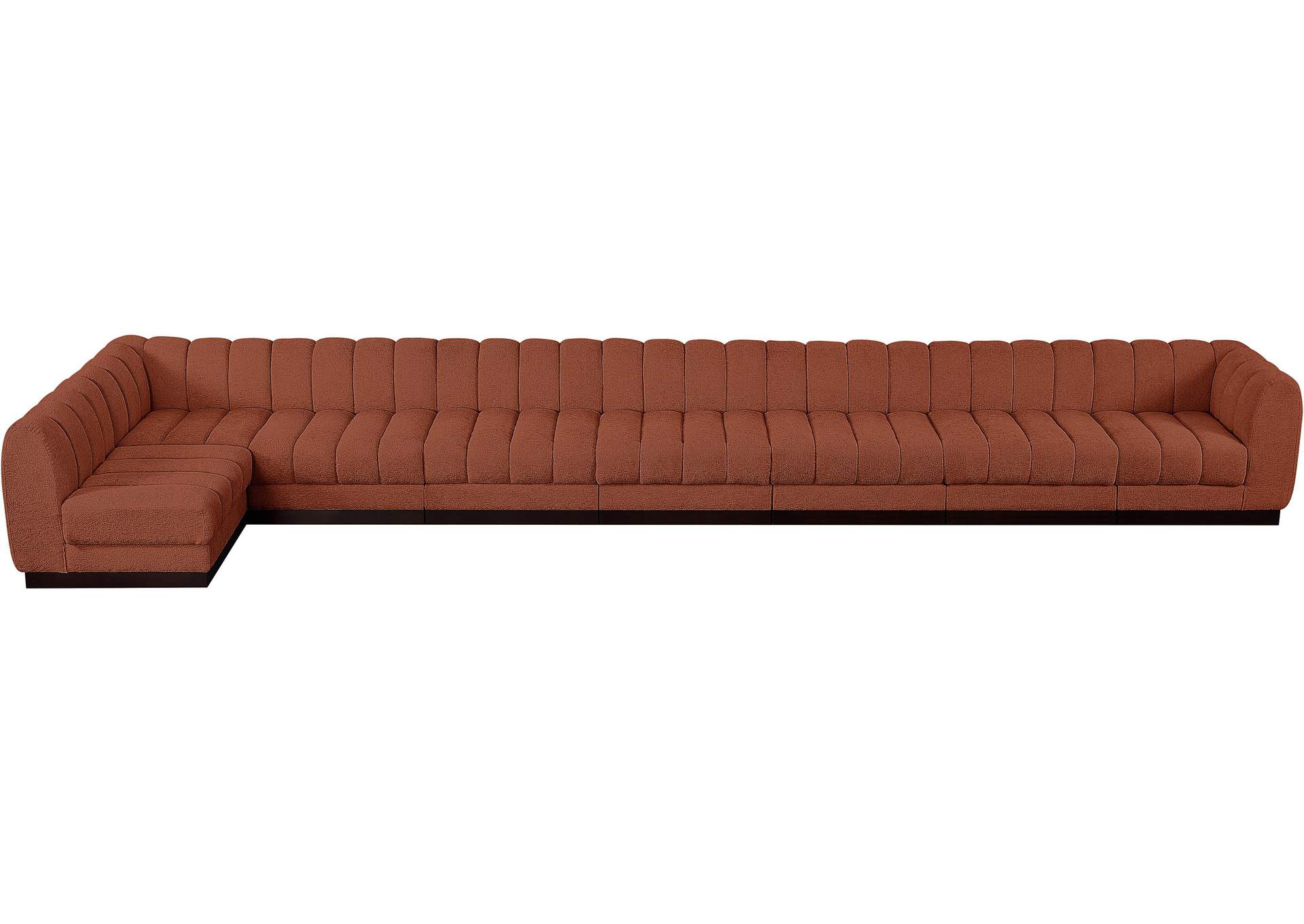 Quinn Cognac Chenille Fabric Modular Sectional,Meridian Furniture