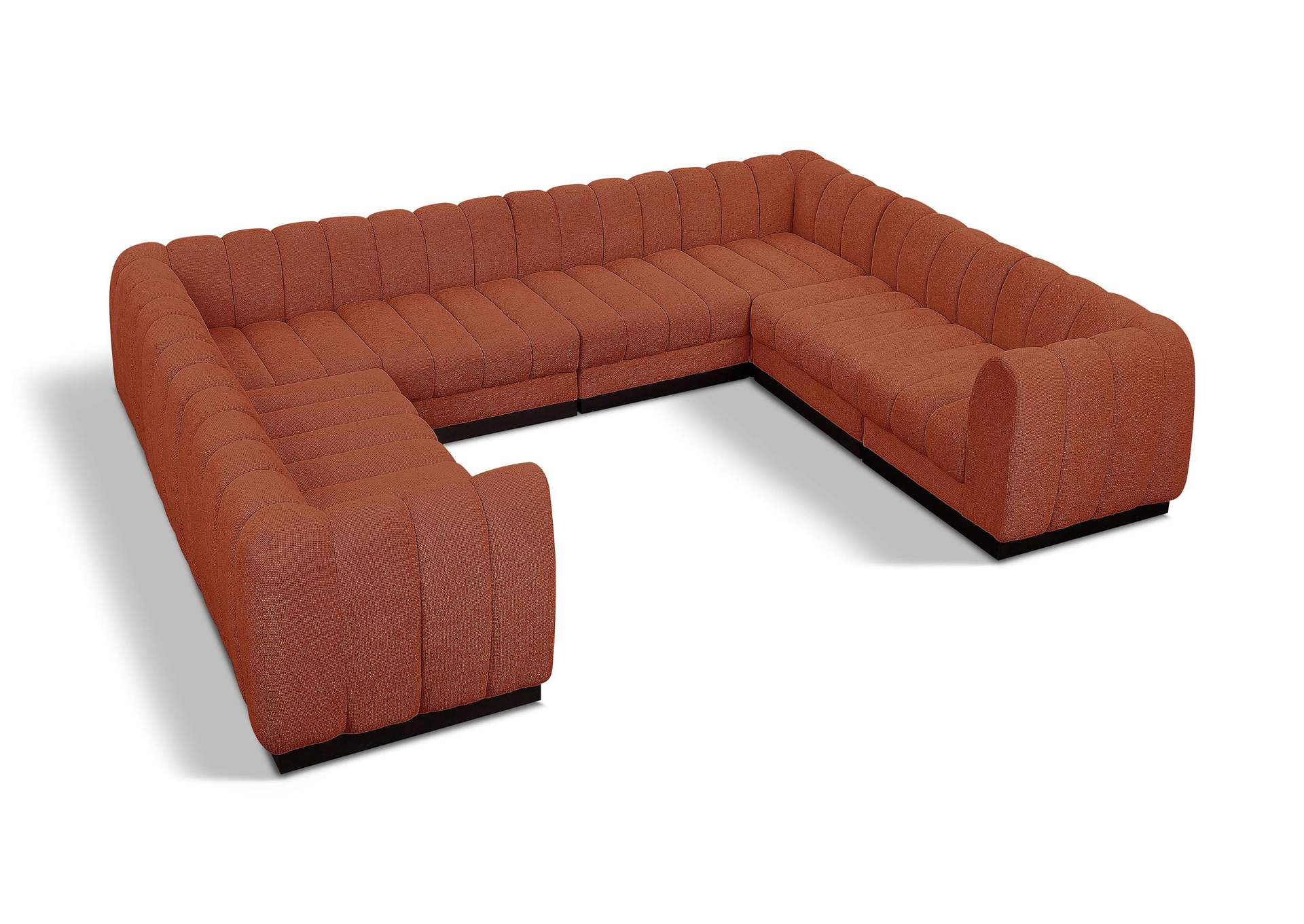 Quinn Cognac Chenille Fabric Modular Sectional,Meridian Furniture