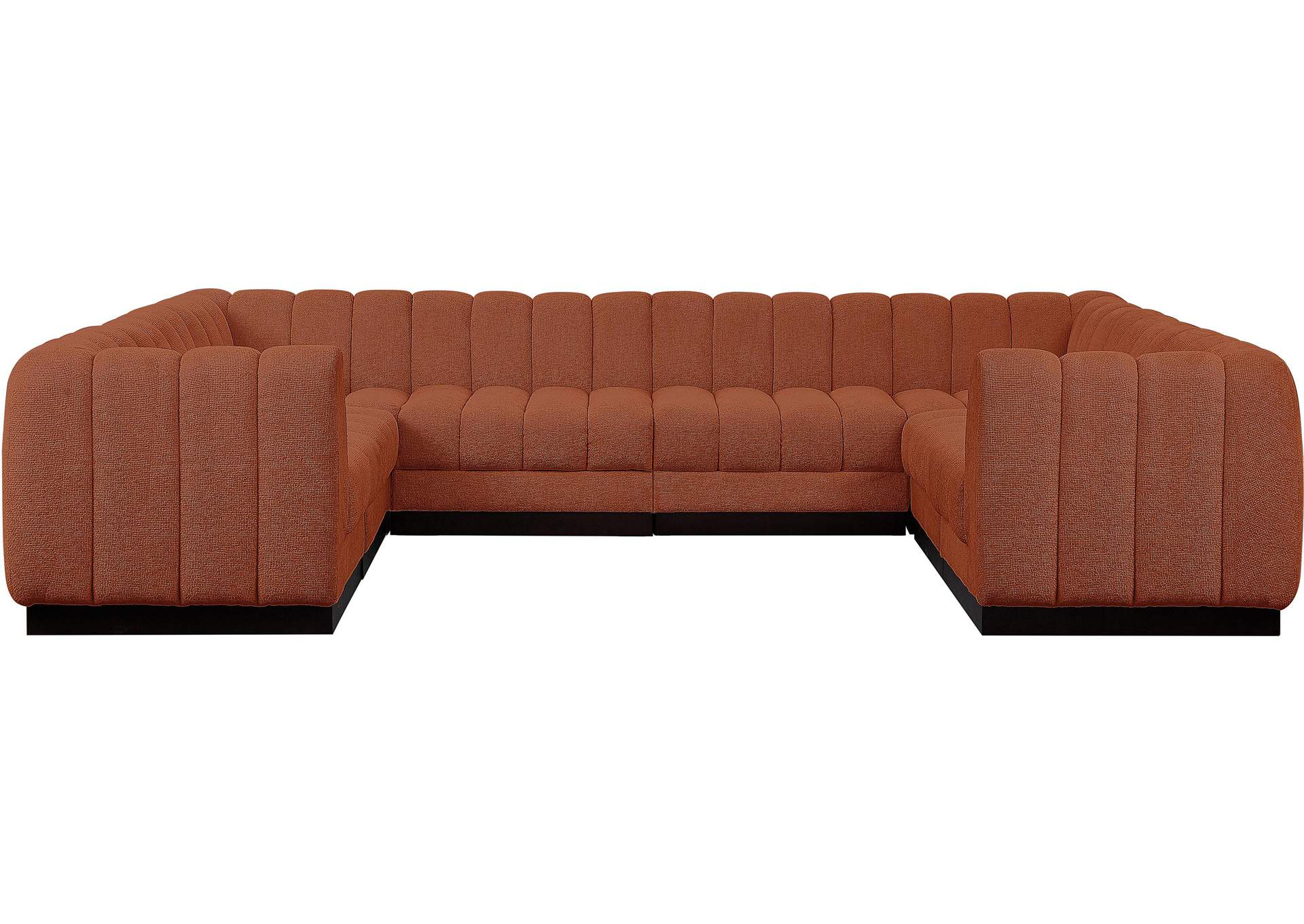 Quinn Cognac Chenille Fabric Modular Sectional,Meridian Furniture