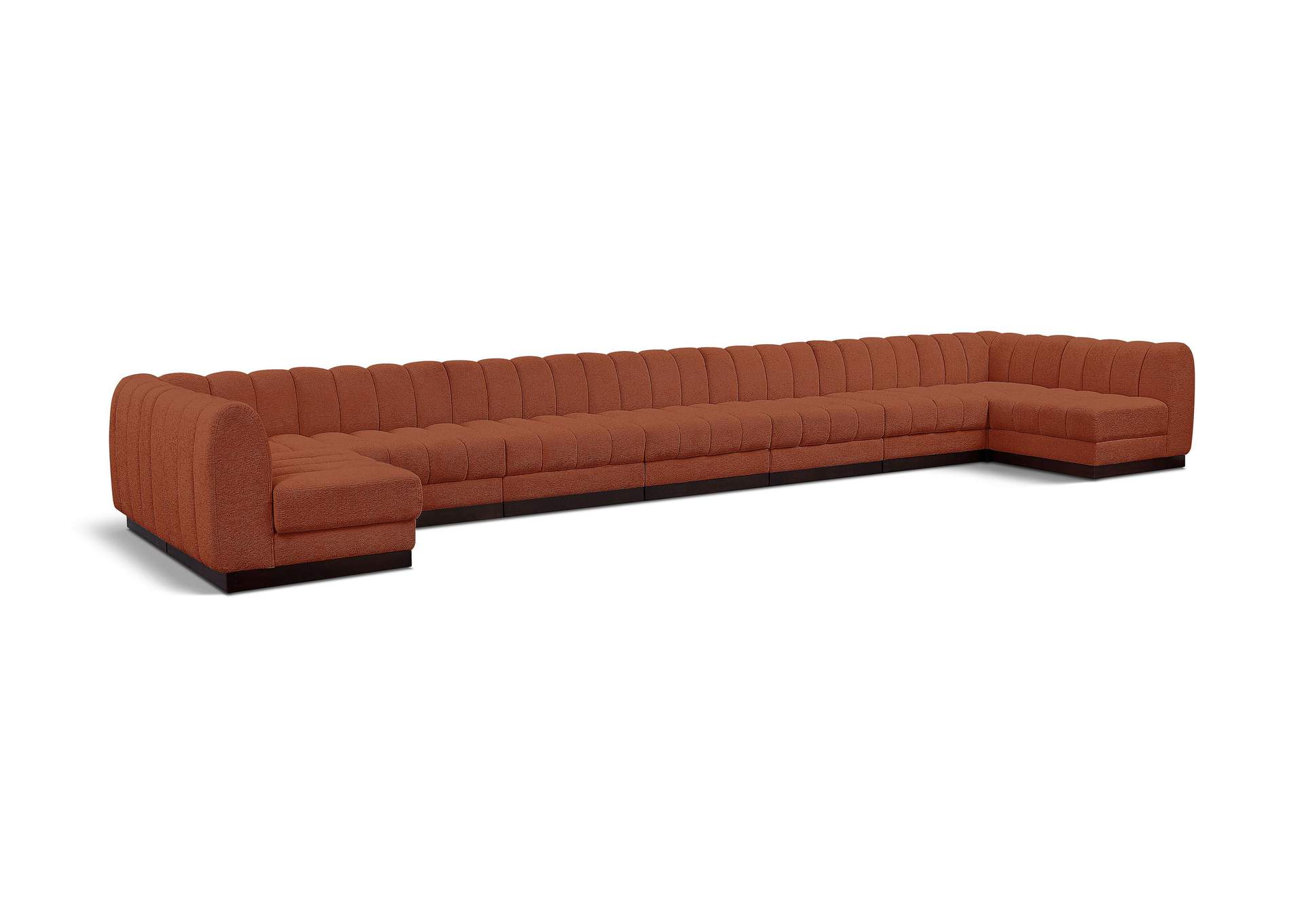 Quinn Cognac Chenille Fabric Modular Sectional,Meridian Furniture