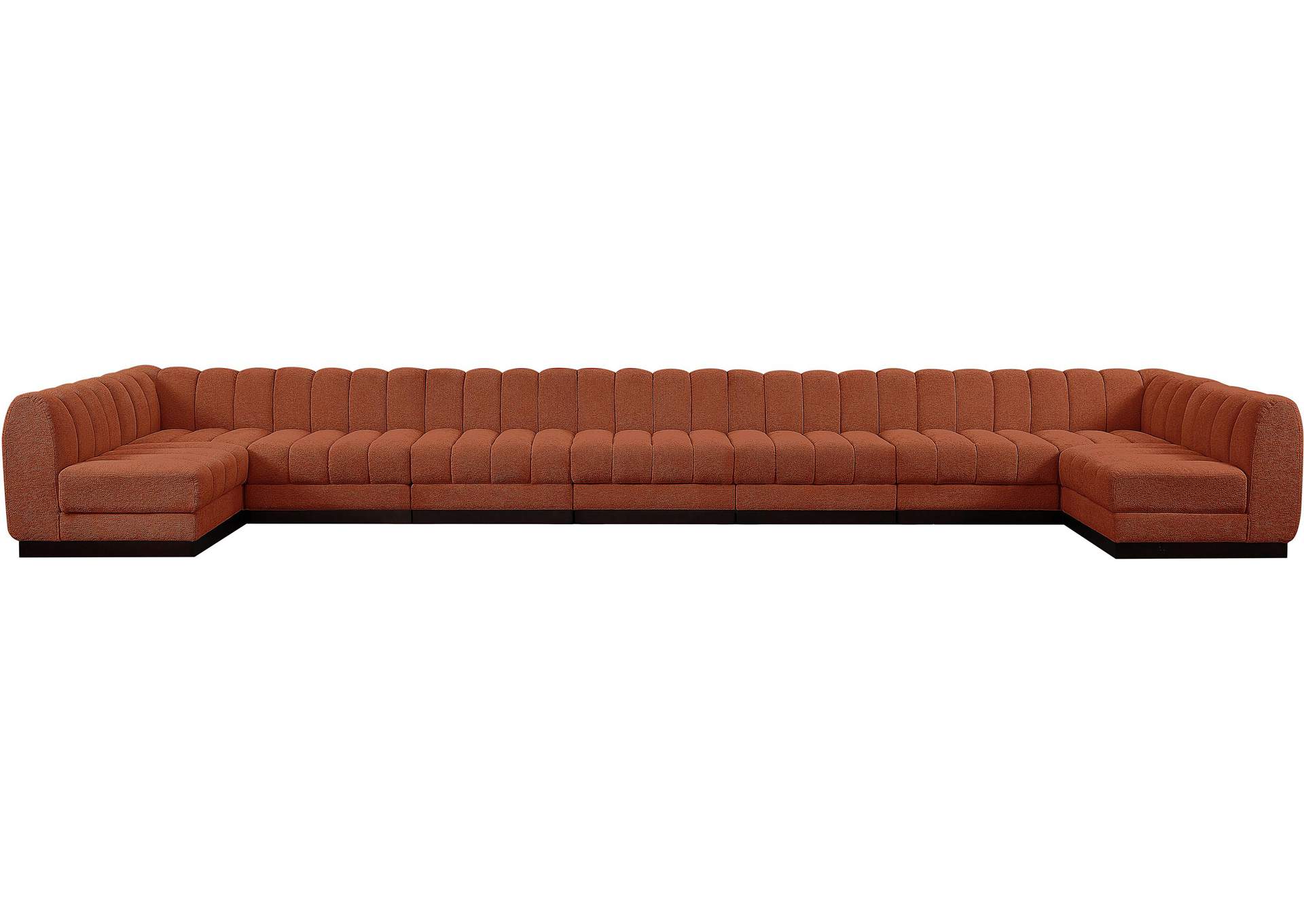 Quinn Cognac Chenille Fabric Modular Sectional,Meridian Furniture