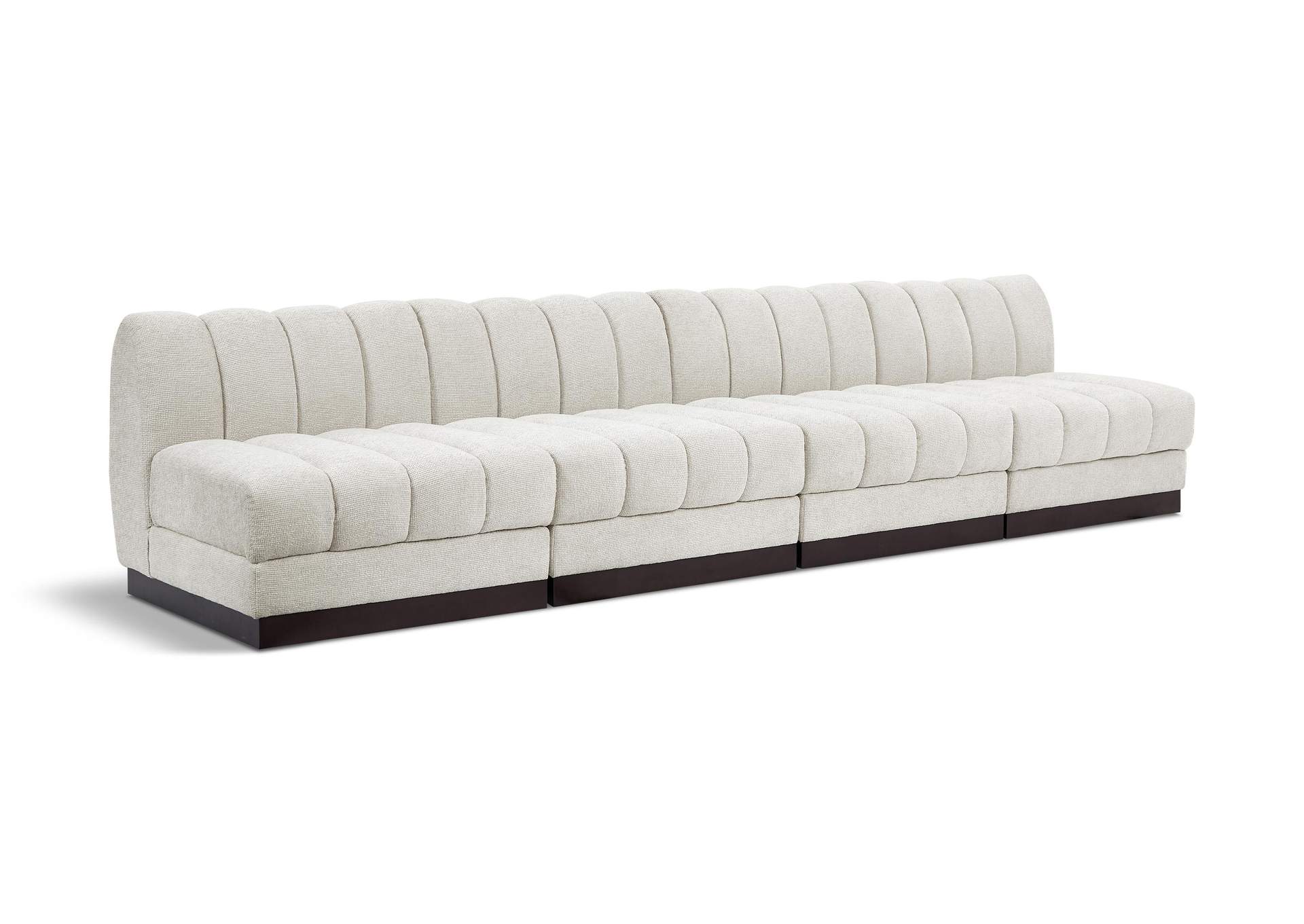 Quinn Cream Chenille Fabric Modular Sofa,Meridian Furniture