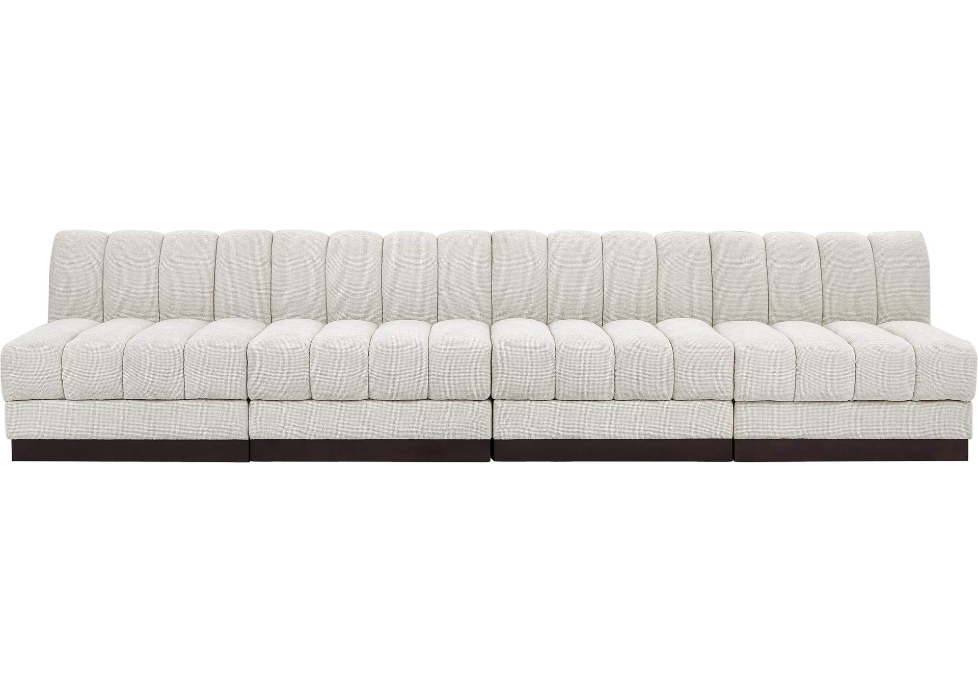 Quinn Cream Chenille Fabric Modular Sofa,Meridian Furniture