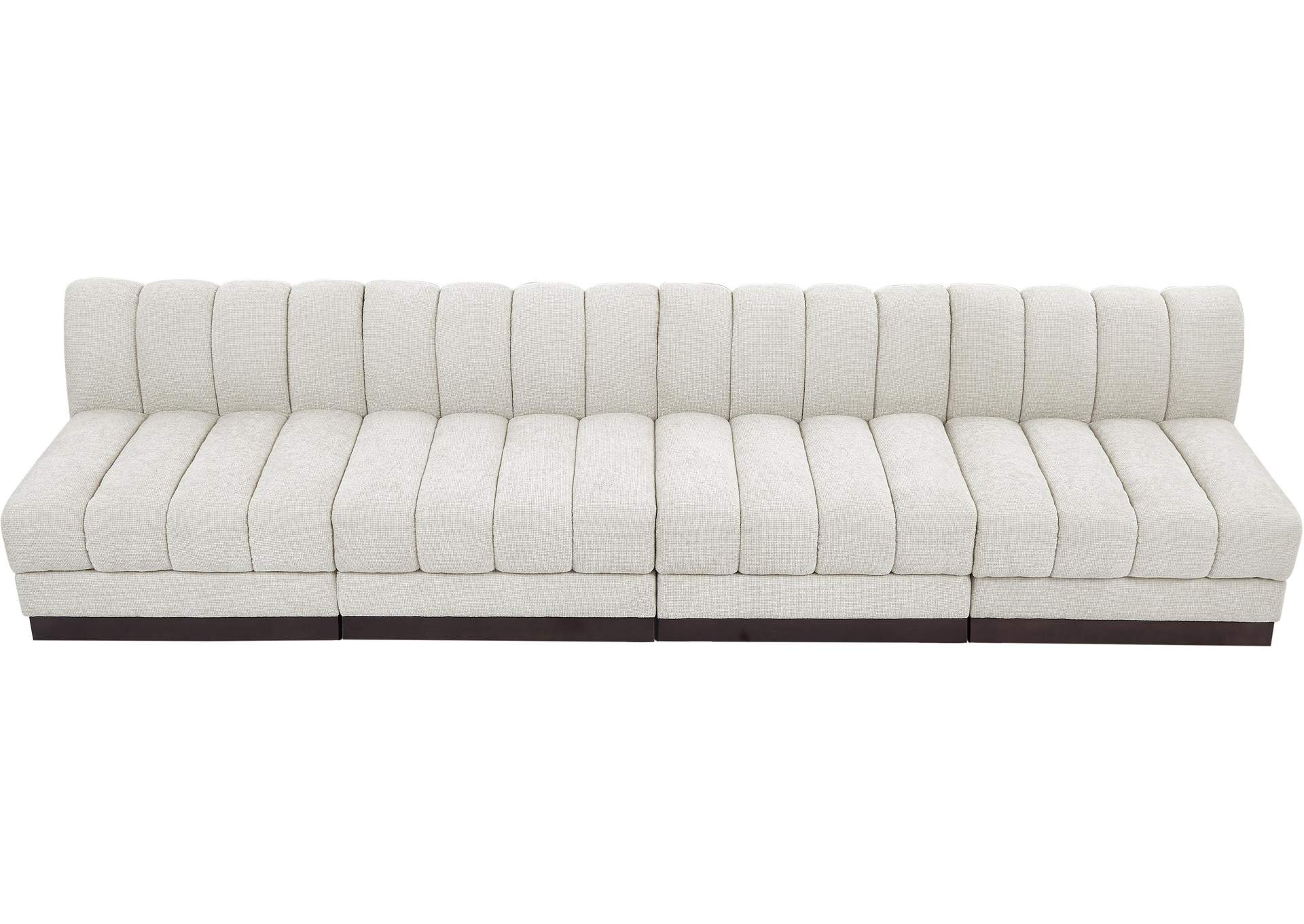 Quinn Cream Chenille Fabric Modular Sofa,Meridian Furniture