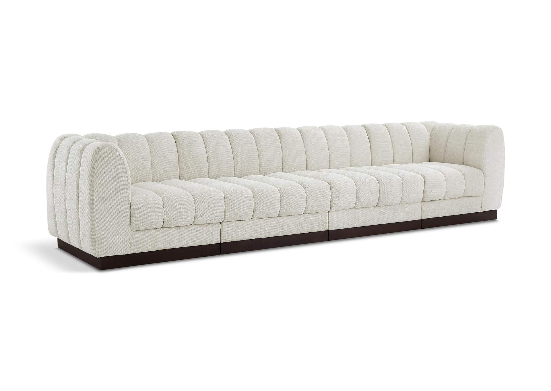 Quinn Cream Chenille Fabric Modular Sofa,Meridian Furniture