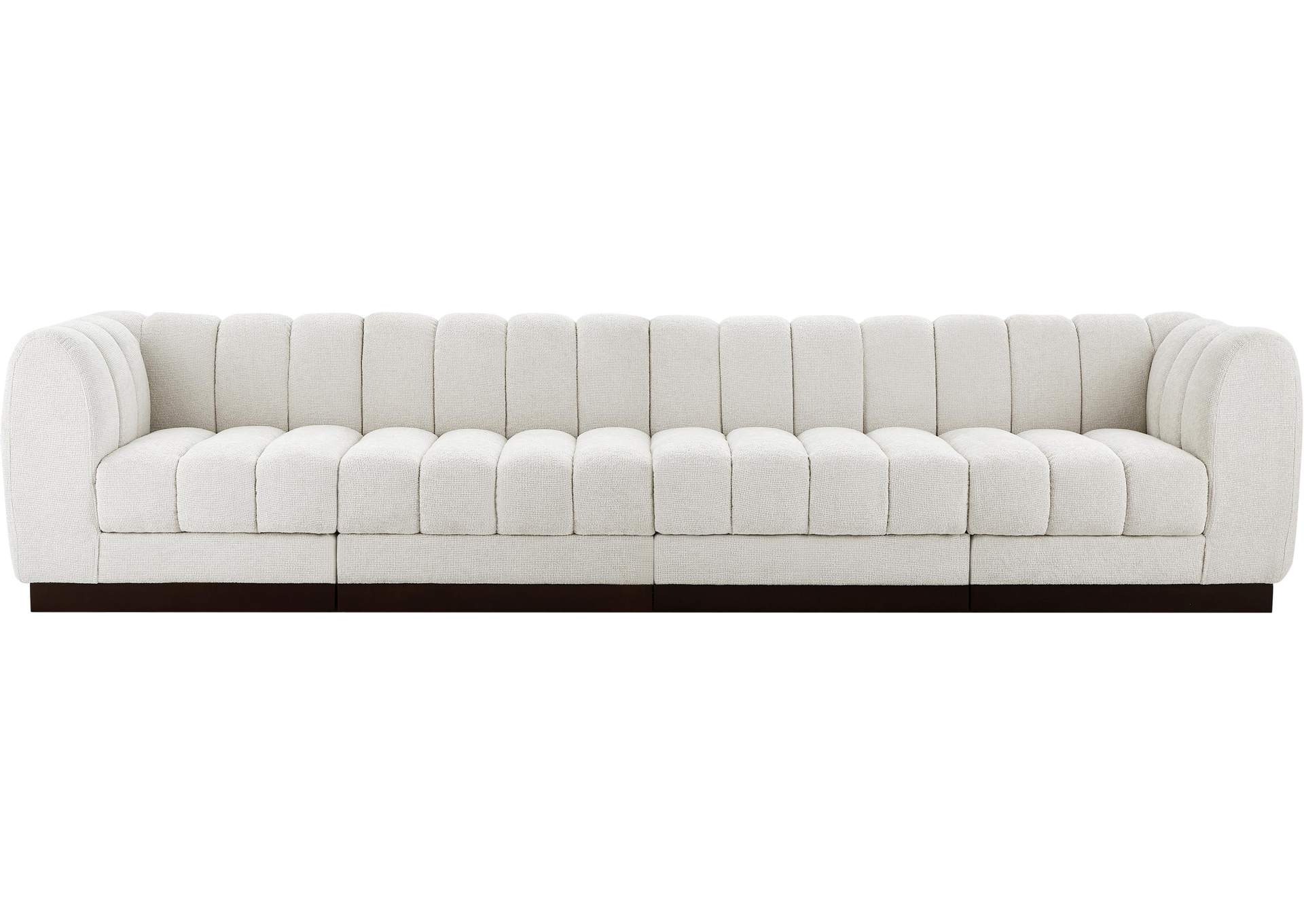 Quinn Cream Chenille Fabric Modular Sofa,Meridian Furniture