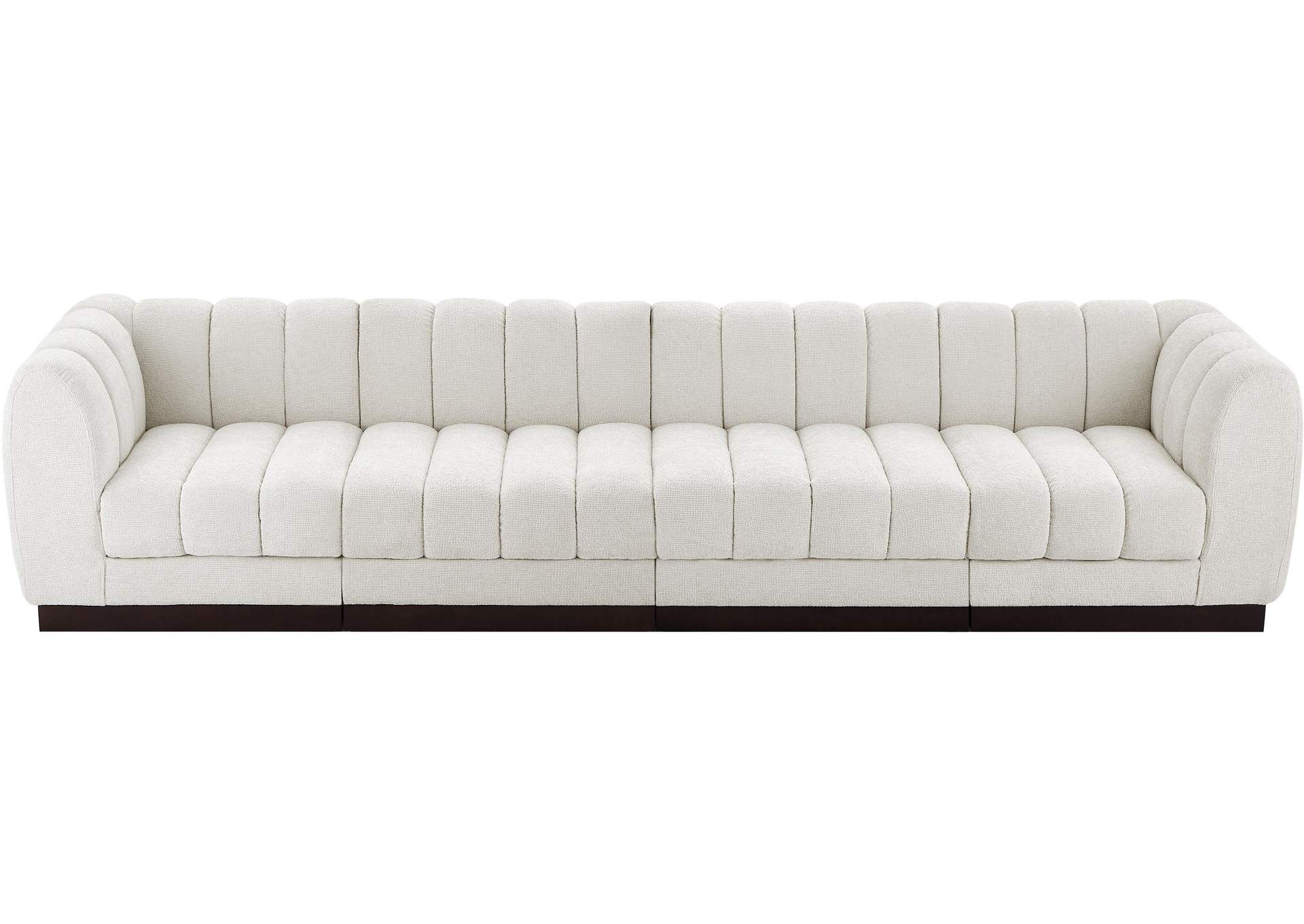 Quinn Cream Chenille Fabric Modular Sofa,Meridian Furniture