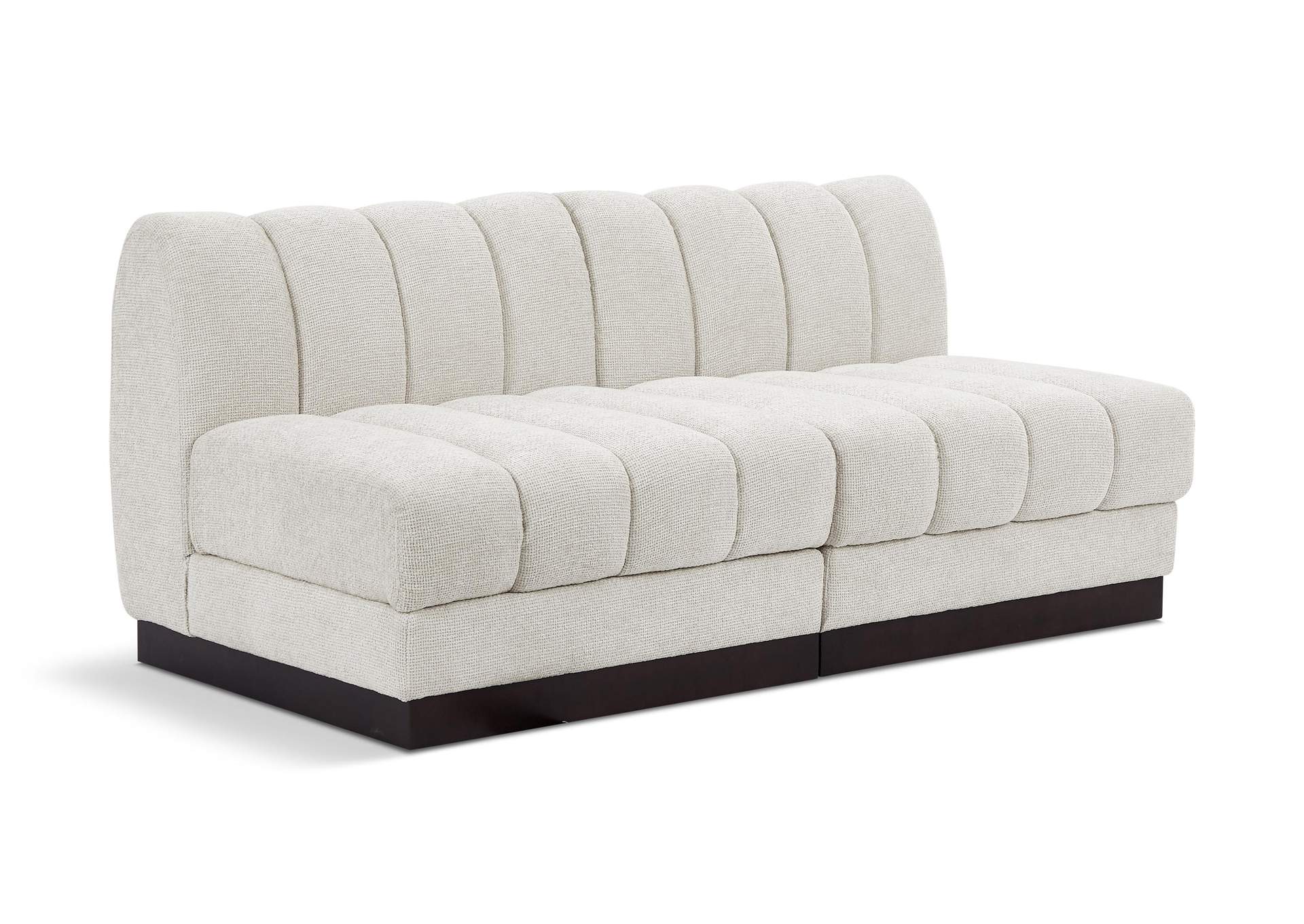 Quinn Cream Chenille Fabric Modular Sofa,Meridian Furniture