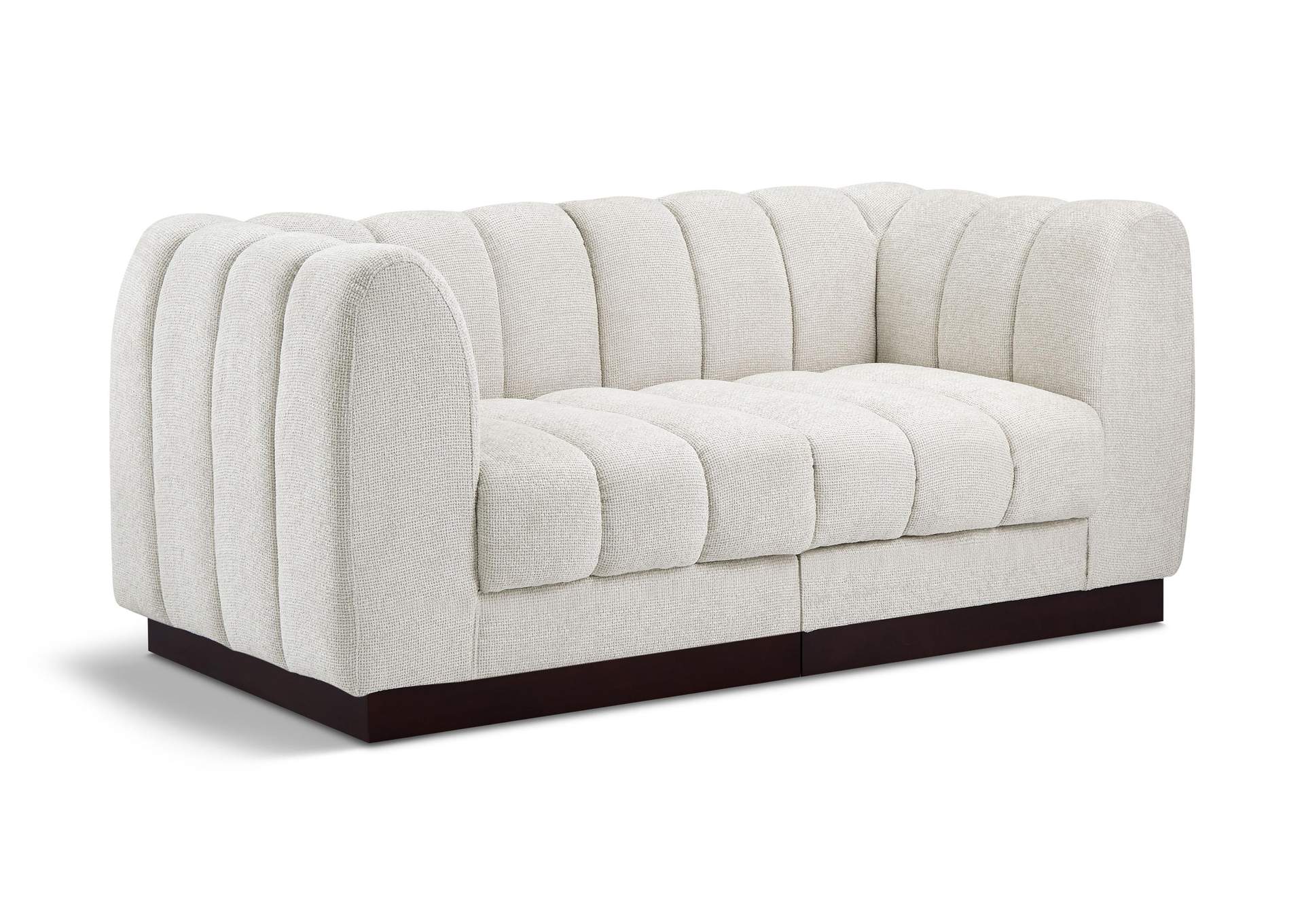 Quinn Cream Chenille Fabric Modular Sofa,Meridian Furniture