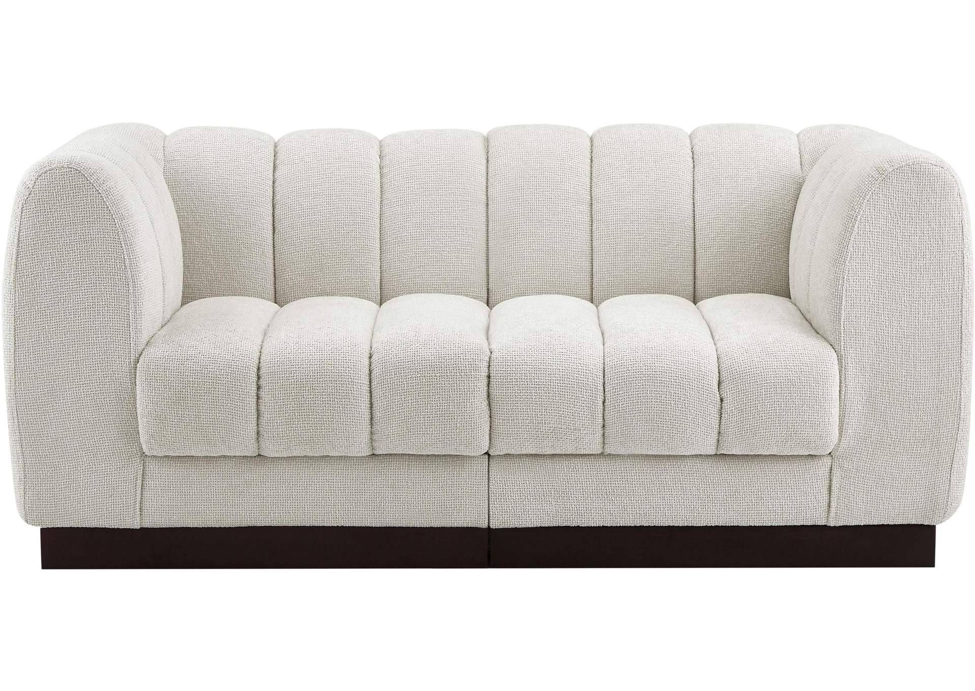 Quinn Cream Chenille Fabric Modular Sofa,Meridian Furniture