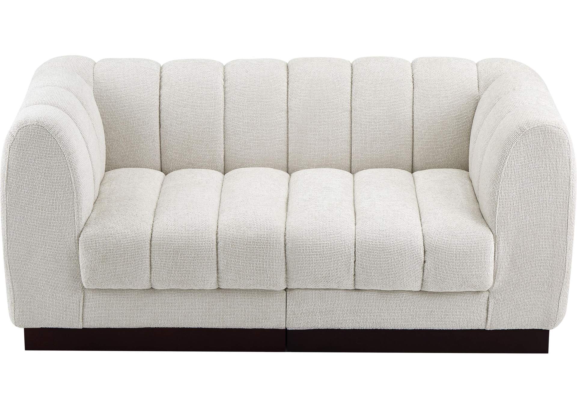 Quinn Cream Chenille Fabric Modular Sofa,Meridian Furniture