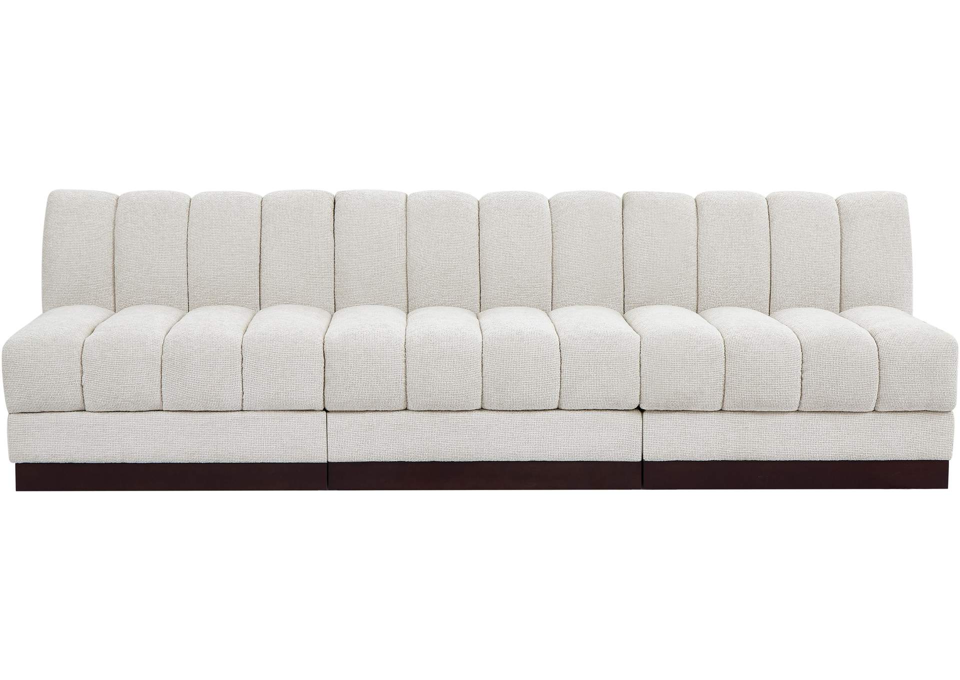 Quinn Cream Chenille Fabric Modular Sofa,Meridian Furniture