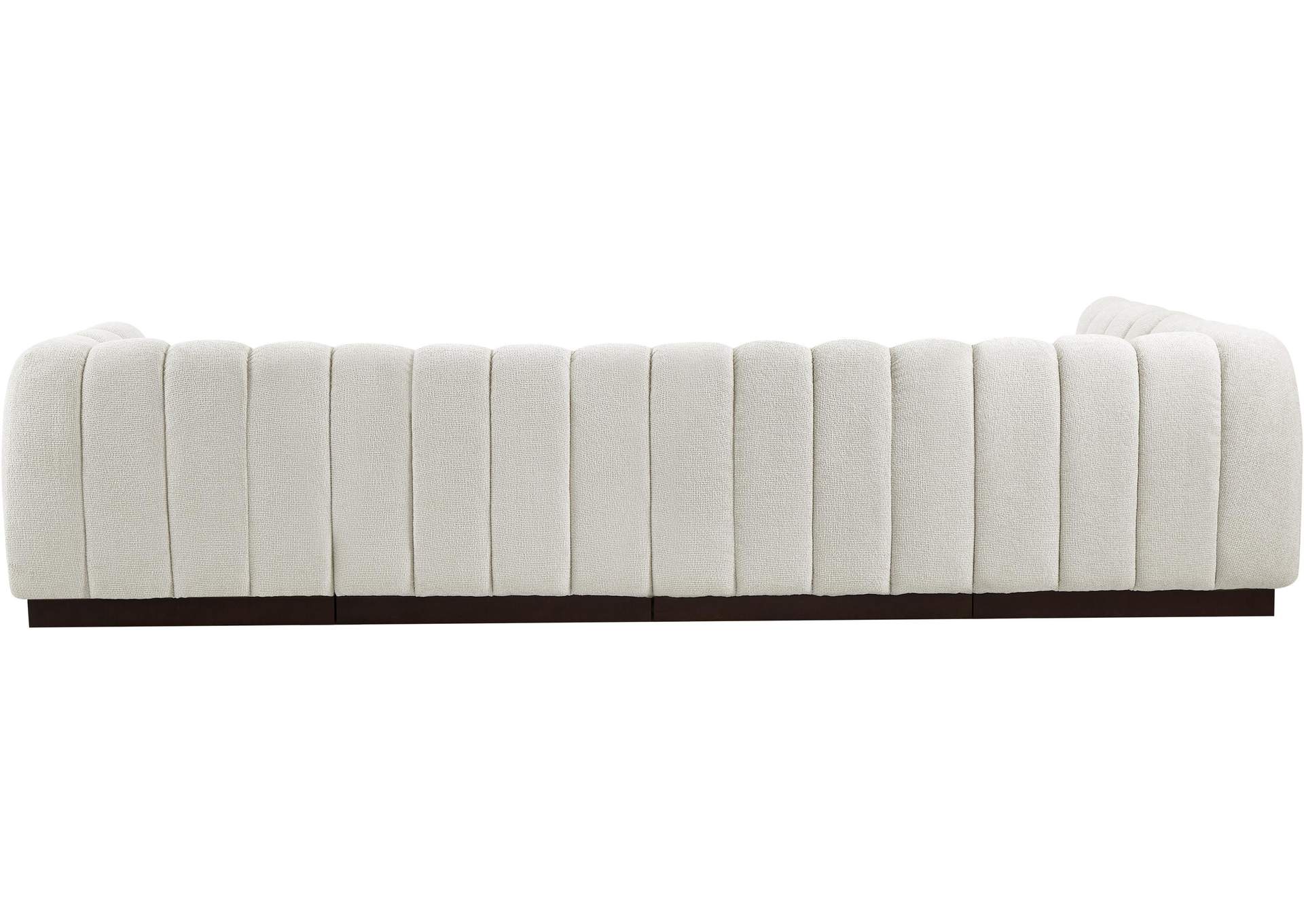 Quinn Cream Chenille Fabric Modular Sectional,Meridian Furniture