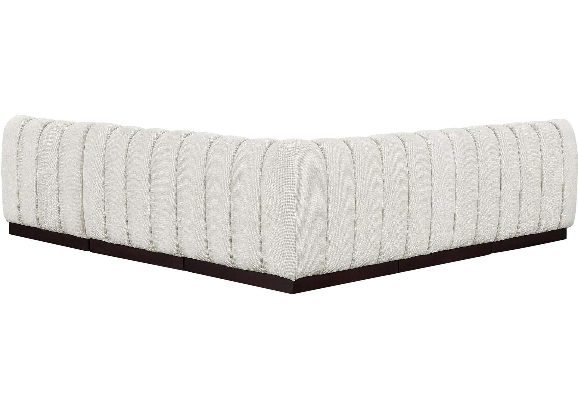 Quinn Cream Chenille Fabric Modular Sectional,Meridian Furniture