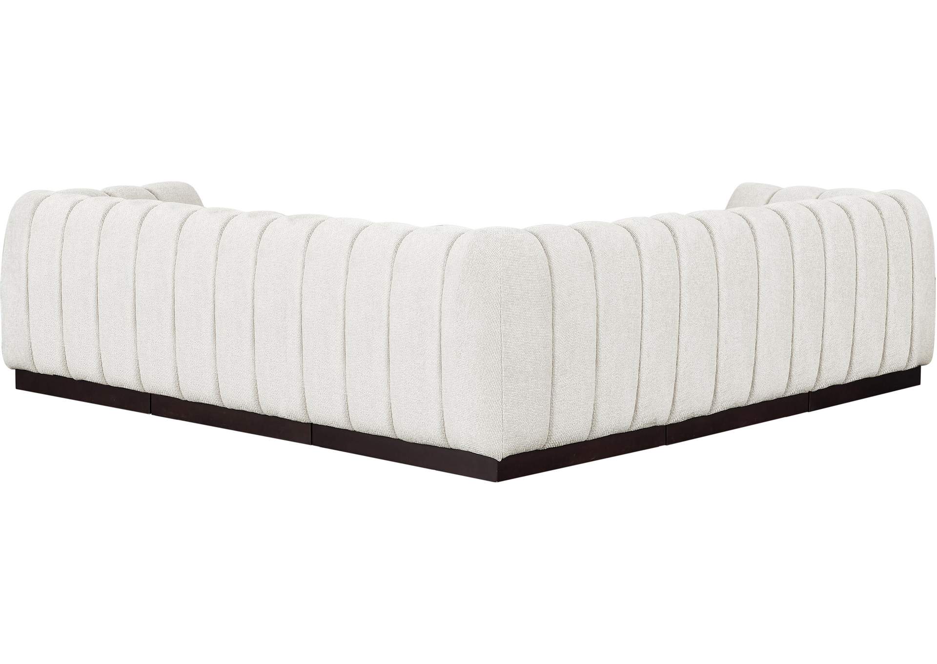 Quinn Cream Chenille Fabric Modular Sectional,Meridian Furniture