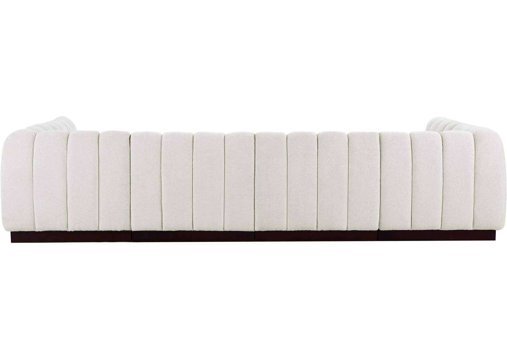 Quinn Cream Chenille Fabric Modular Sectional,Meridian Furniture