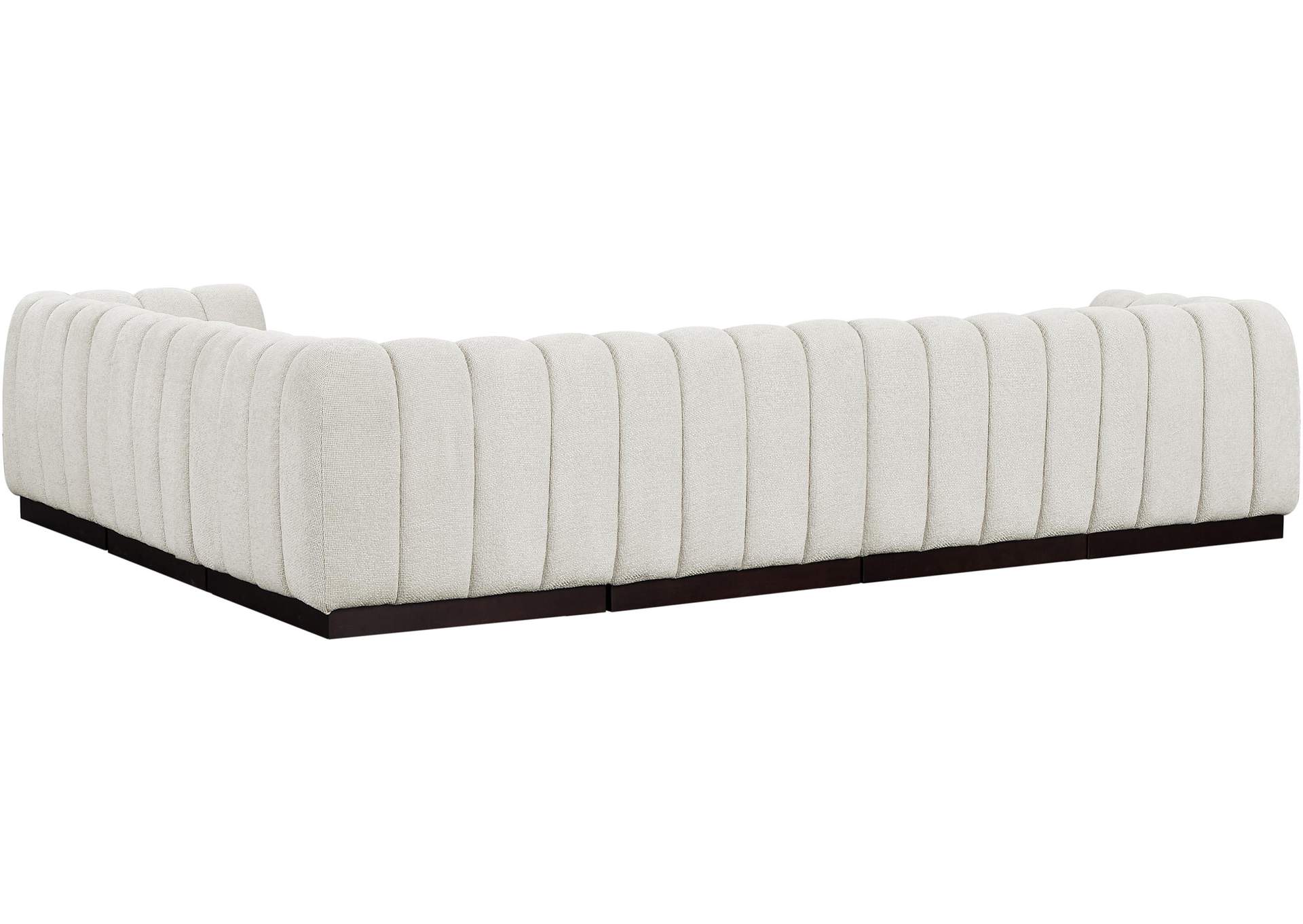 Quinn Cream Chenille Fabric Modular Sectional,Meridian Furniture