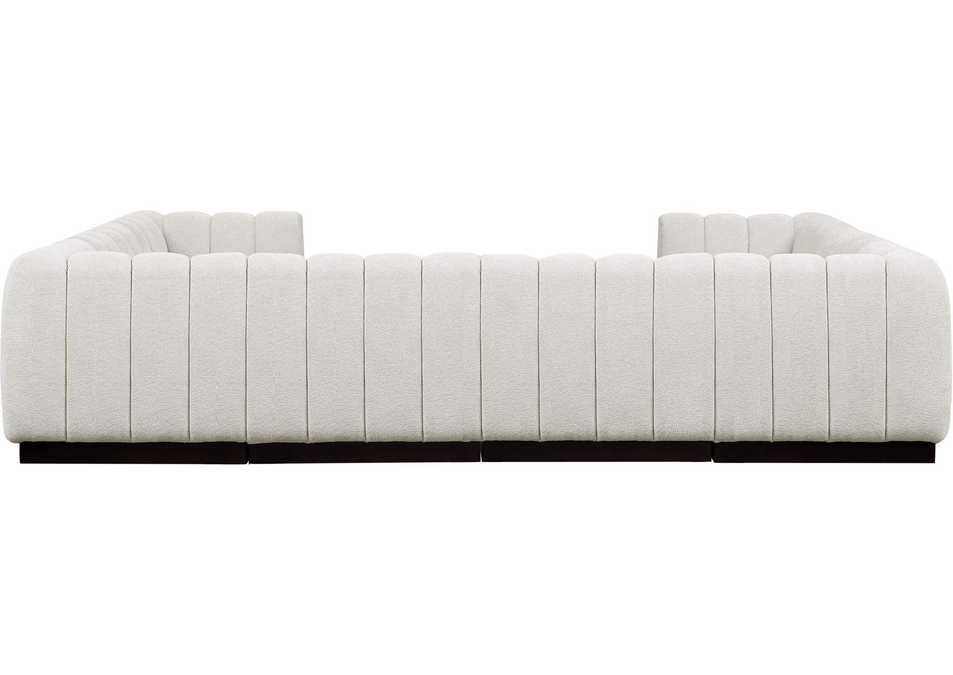 Quinn Cream Chenille Fabric Modular Sectional,Meridian Furniture