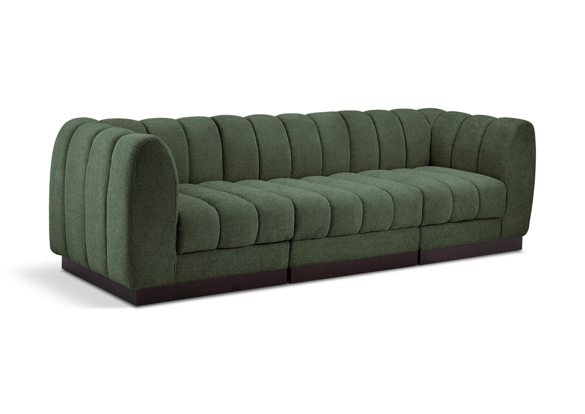 Quinn Green Chenille Fabric Modular Sofa,Meridian Furniture