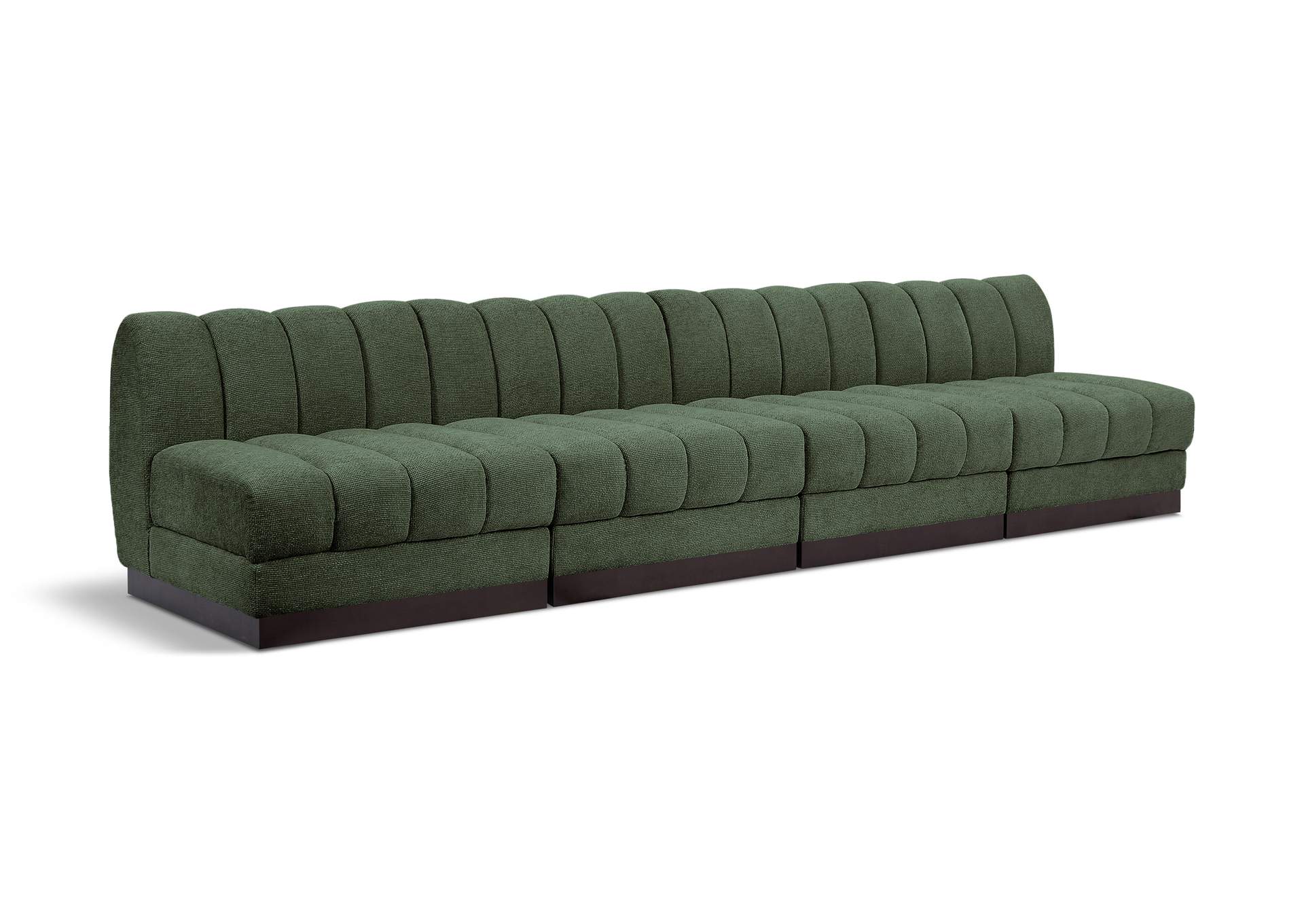 Quinn Green Chenille Fabric Modular Sofa,Meridian Furniture