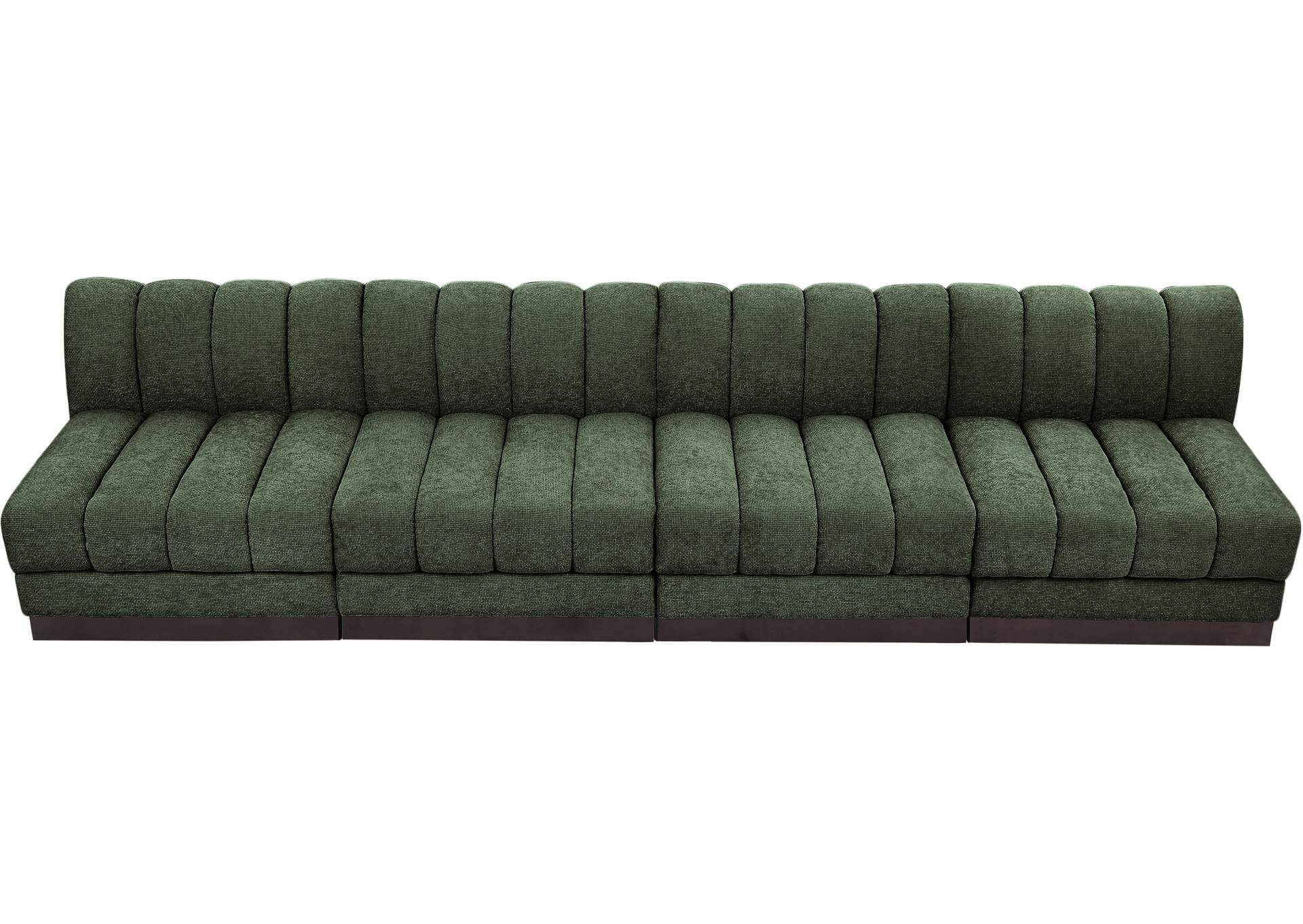 Quinn Green Chenille Fabric Modular Sofa,Meridian Furniture