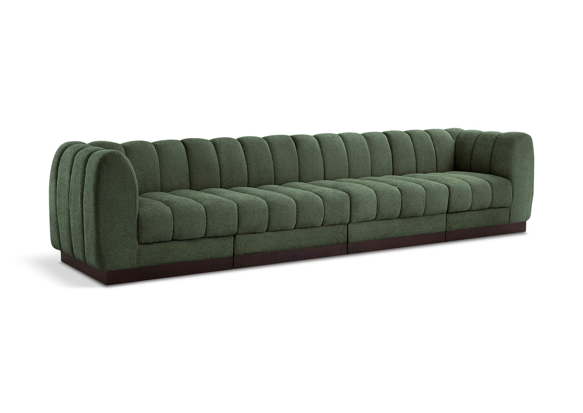 Quinn Green Chenille Fabric Modular Sofa,Meridian Furniture