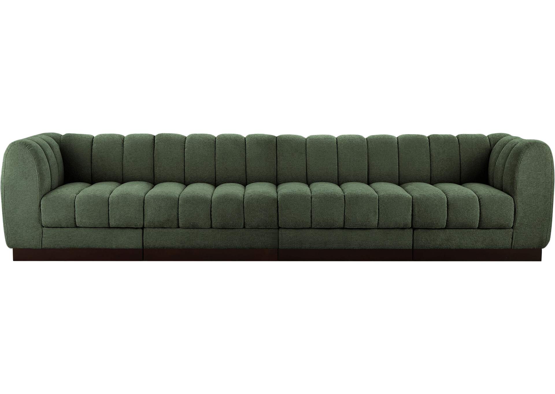 Quinn Green Chenille Fabric Modular Sofa,Meridian Furniture