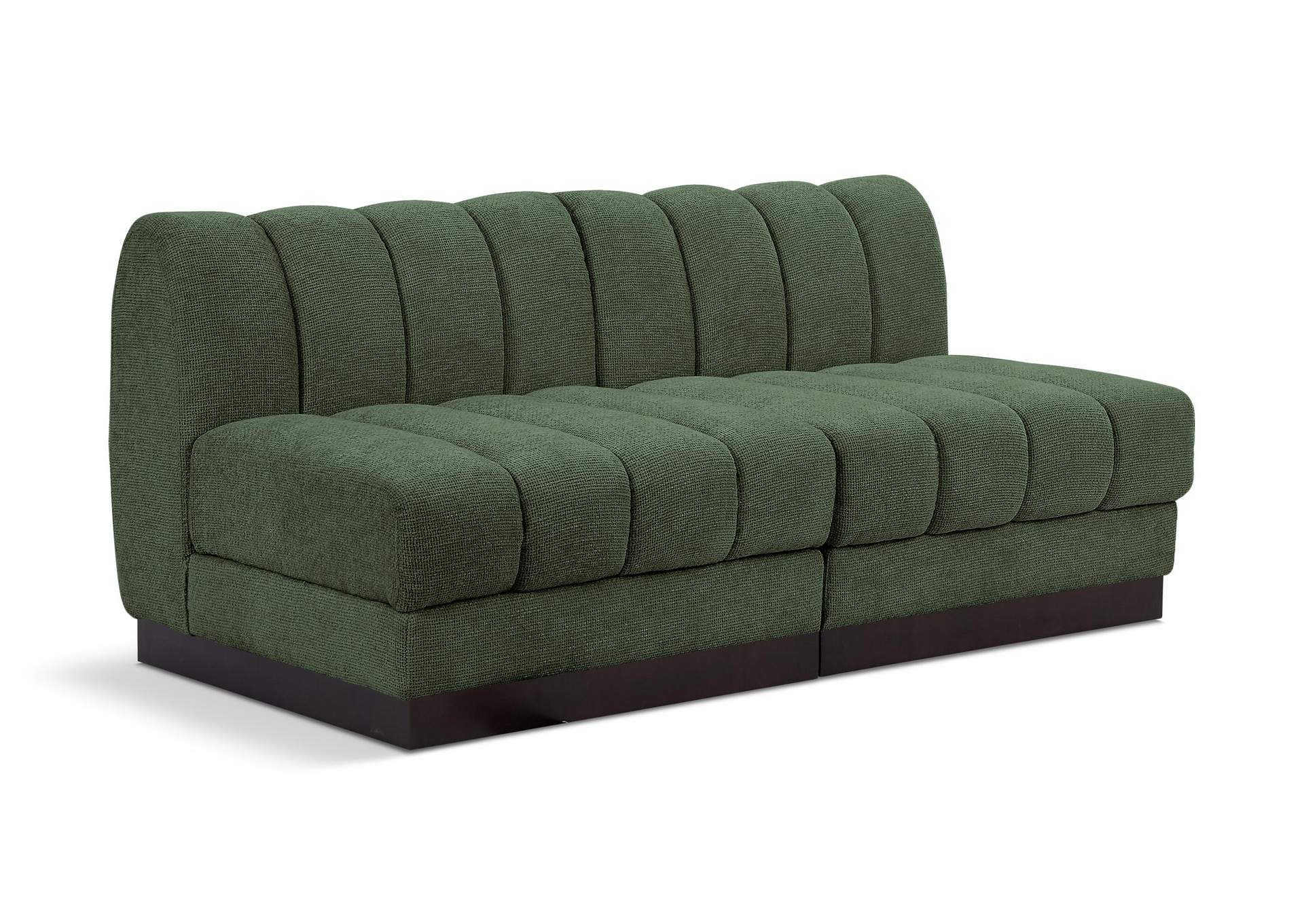 Quinn Green Chenille Fabric Modular Sofa,Meridian Furniture