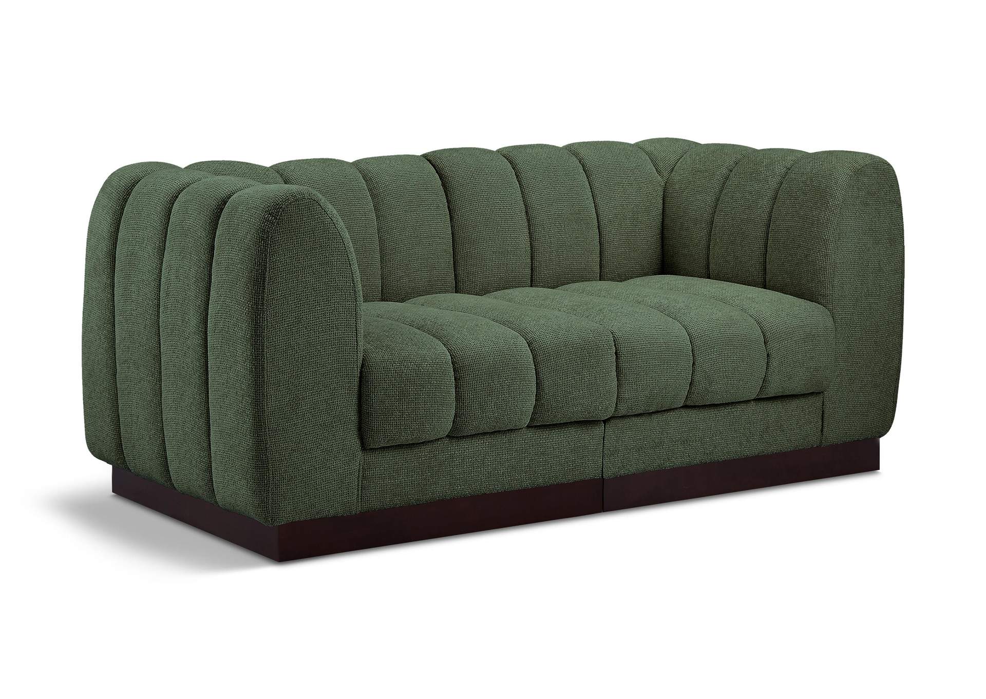 Quinn Green Chenille Fabric Modular Sofa,Meridian Furniture