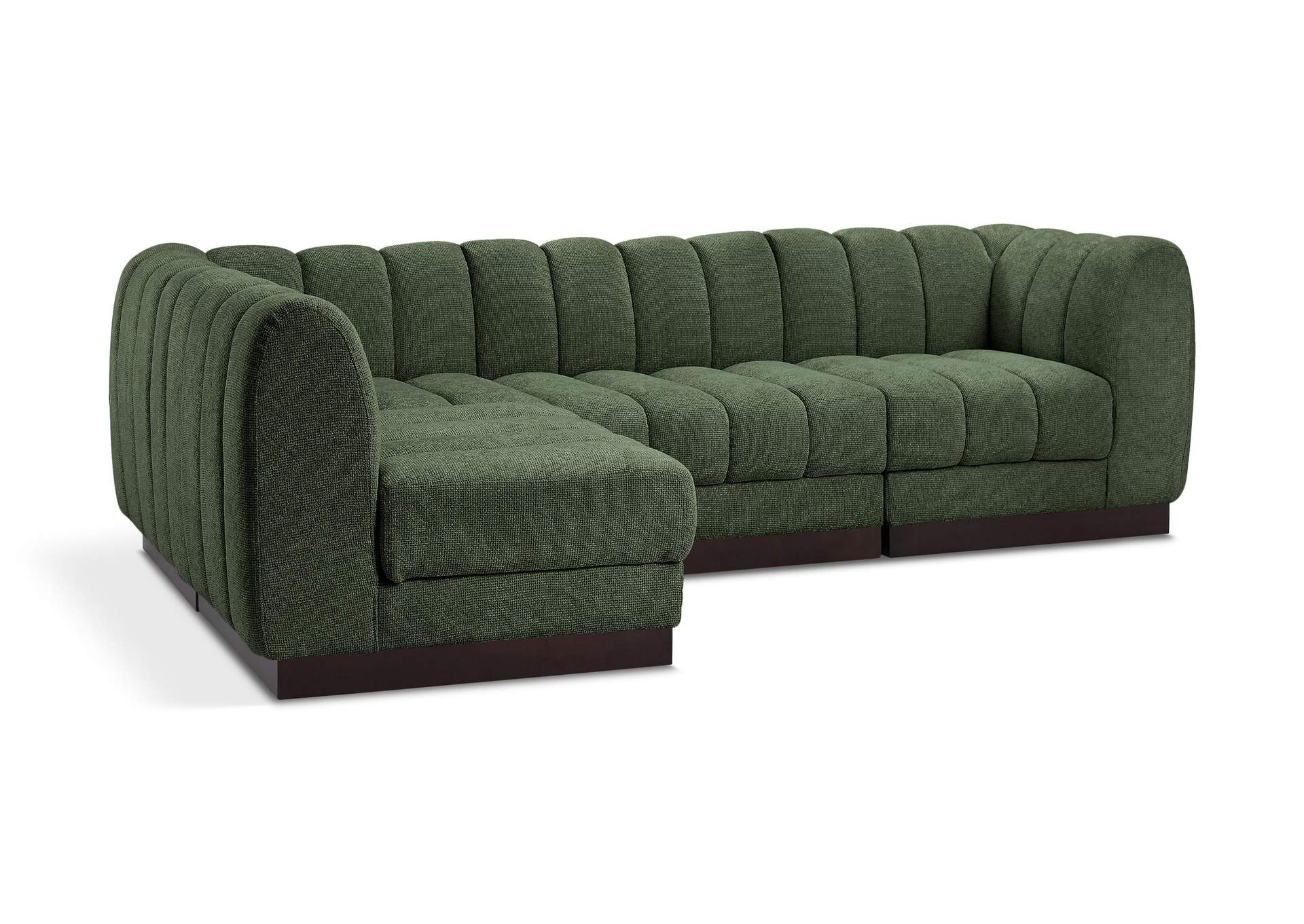 Quinn Green Chenille Fabric Modular Sectional,Meridian Furniture