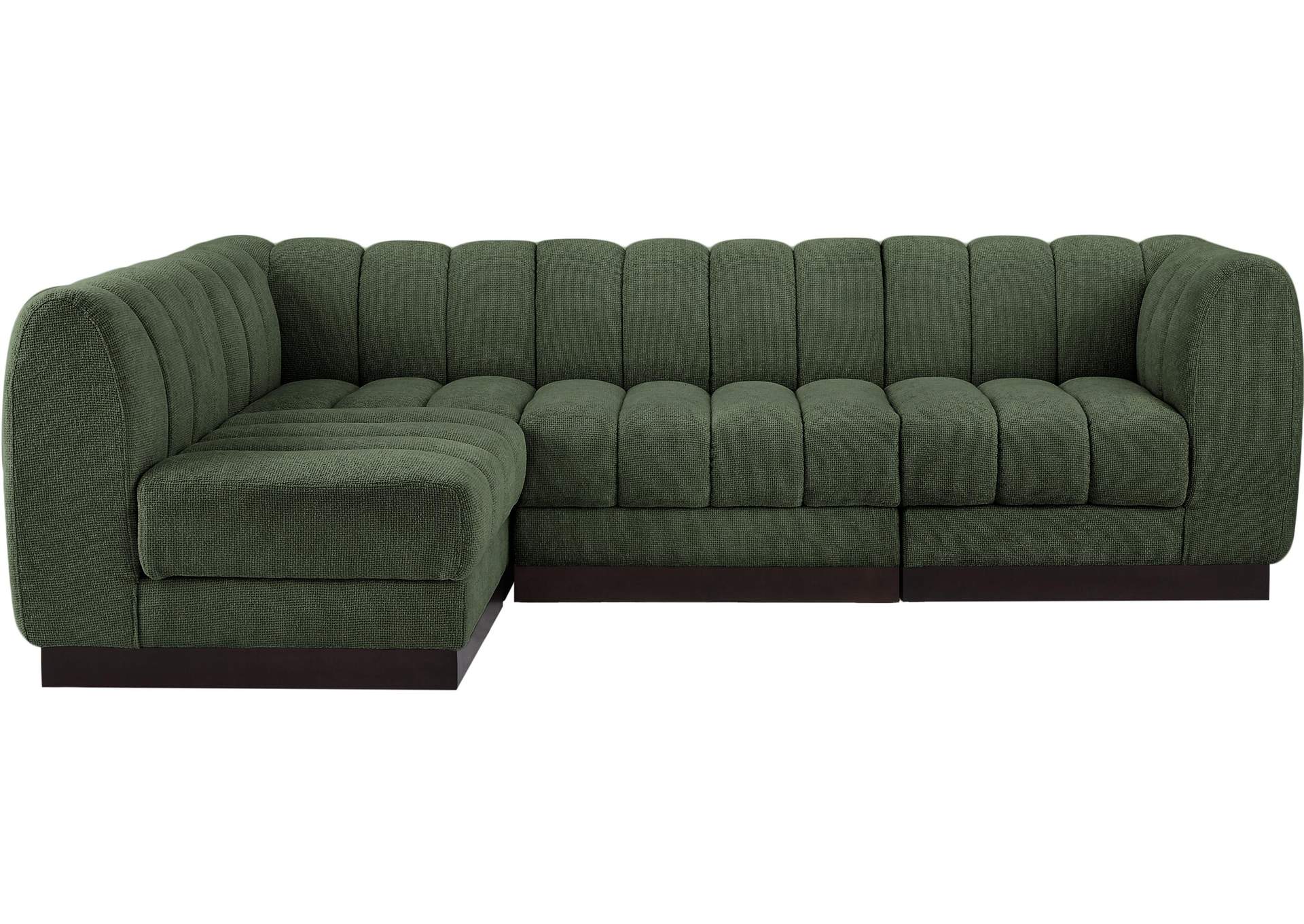 Quinn Green Chenille Fabric Modular Sectional,Meridian Furniture