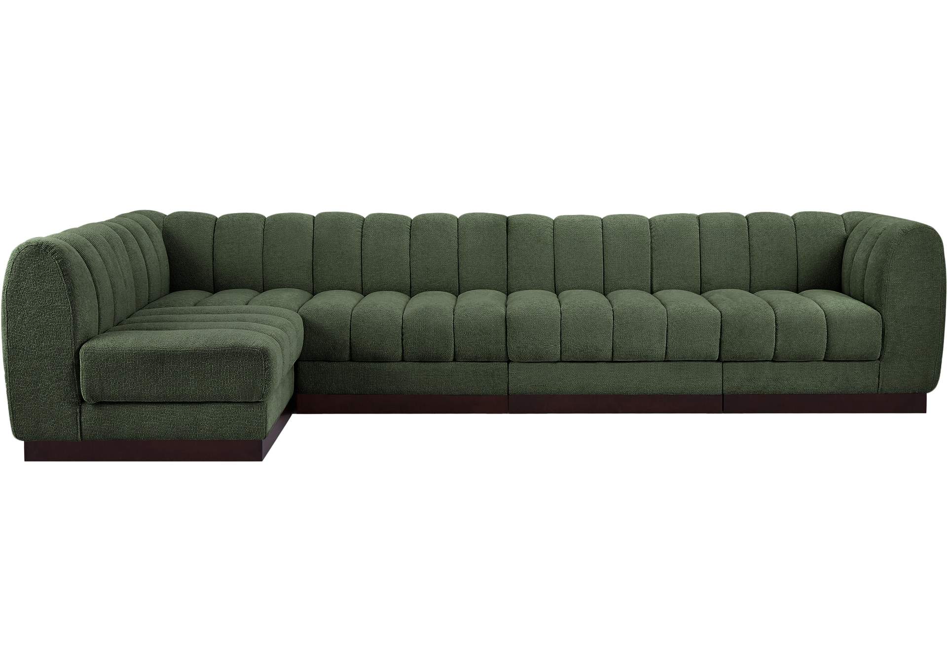 Quinn Green Chenille Fabric Modular Sectional,Meridian Furniture