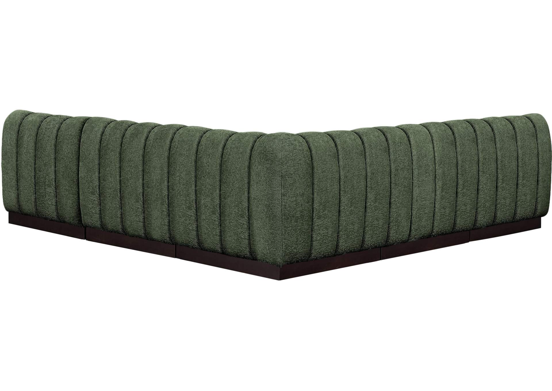 Quinn Green Chenille Fabric Modular Sectional,Meridian Furniture