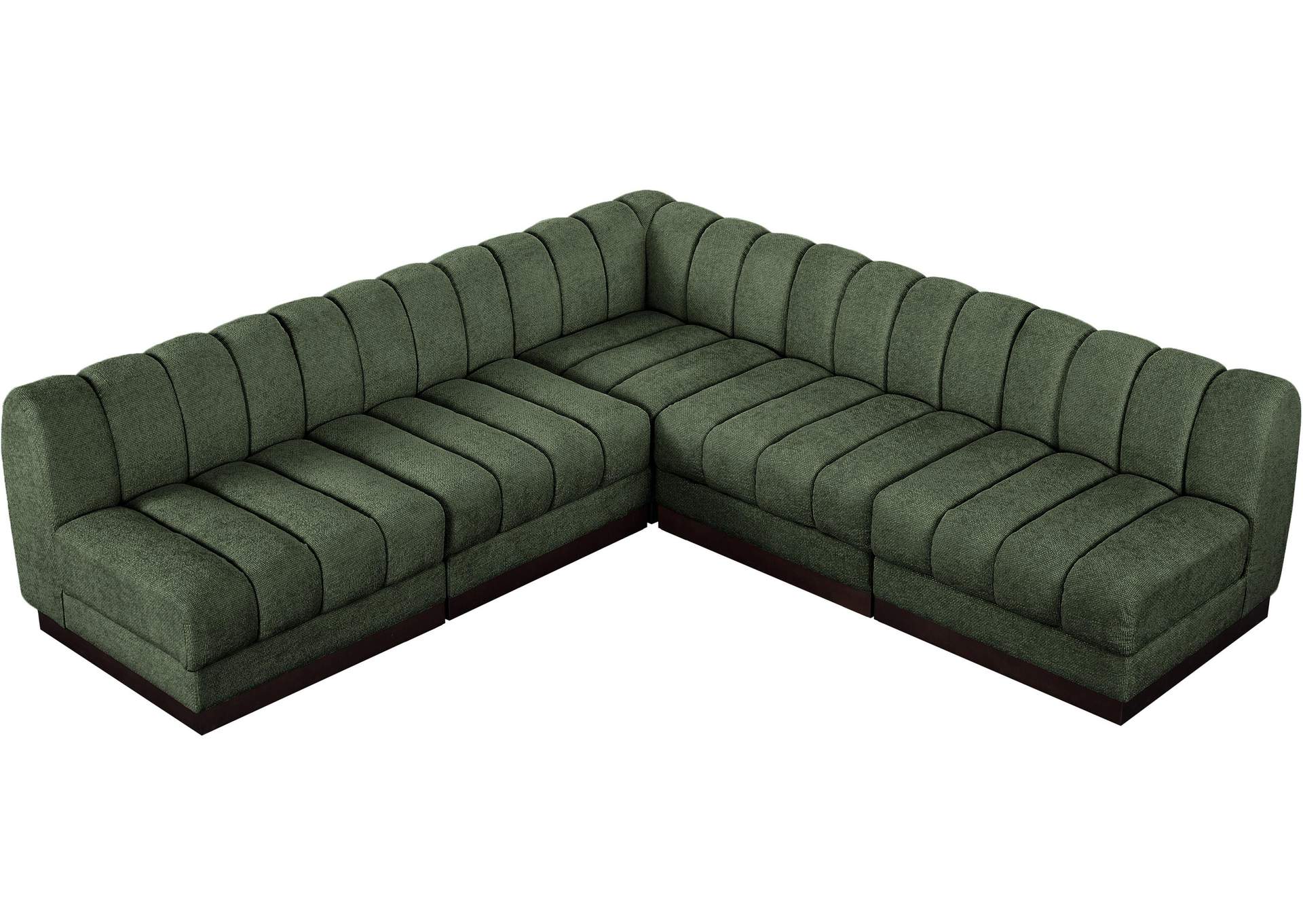 Quinn Green Chenille Fabric Modular Sectional,Meridian Furniture