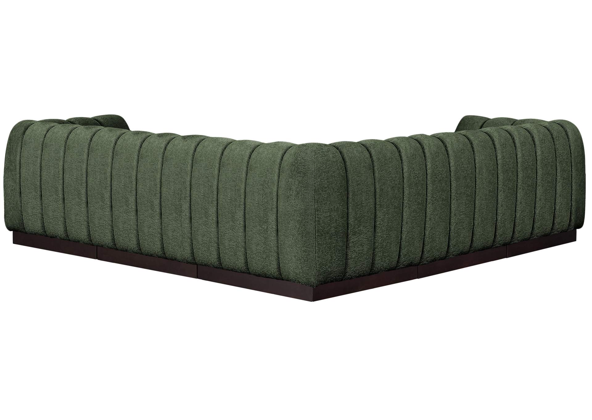 Quinn Green Chenille Fabric Modular Sectional,Meridian Furniture