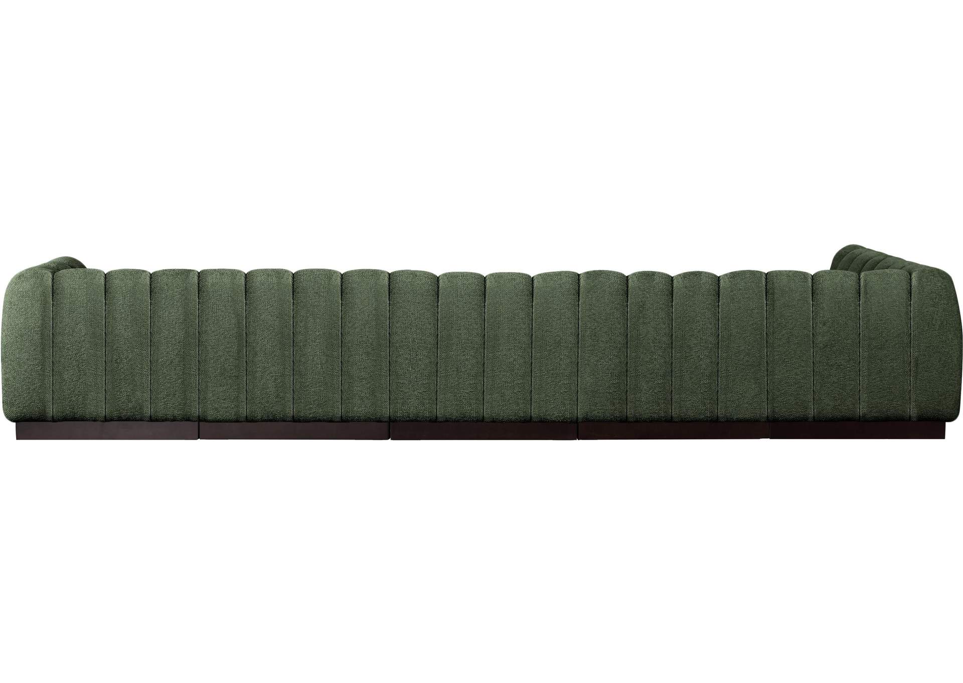 Quinn Green Chenille Fabric Modular Sectional,Meridian Furniture