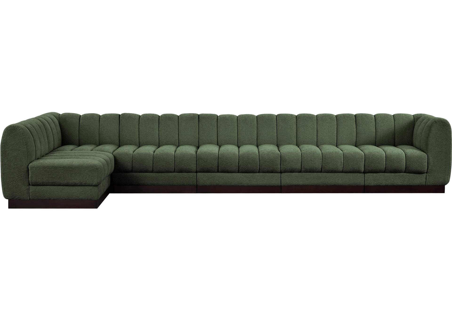 Quinn Green Chenille Fabric Modular Sectional,Meridian Furniture