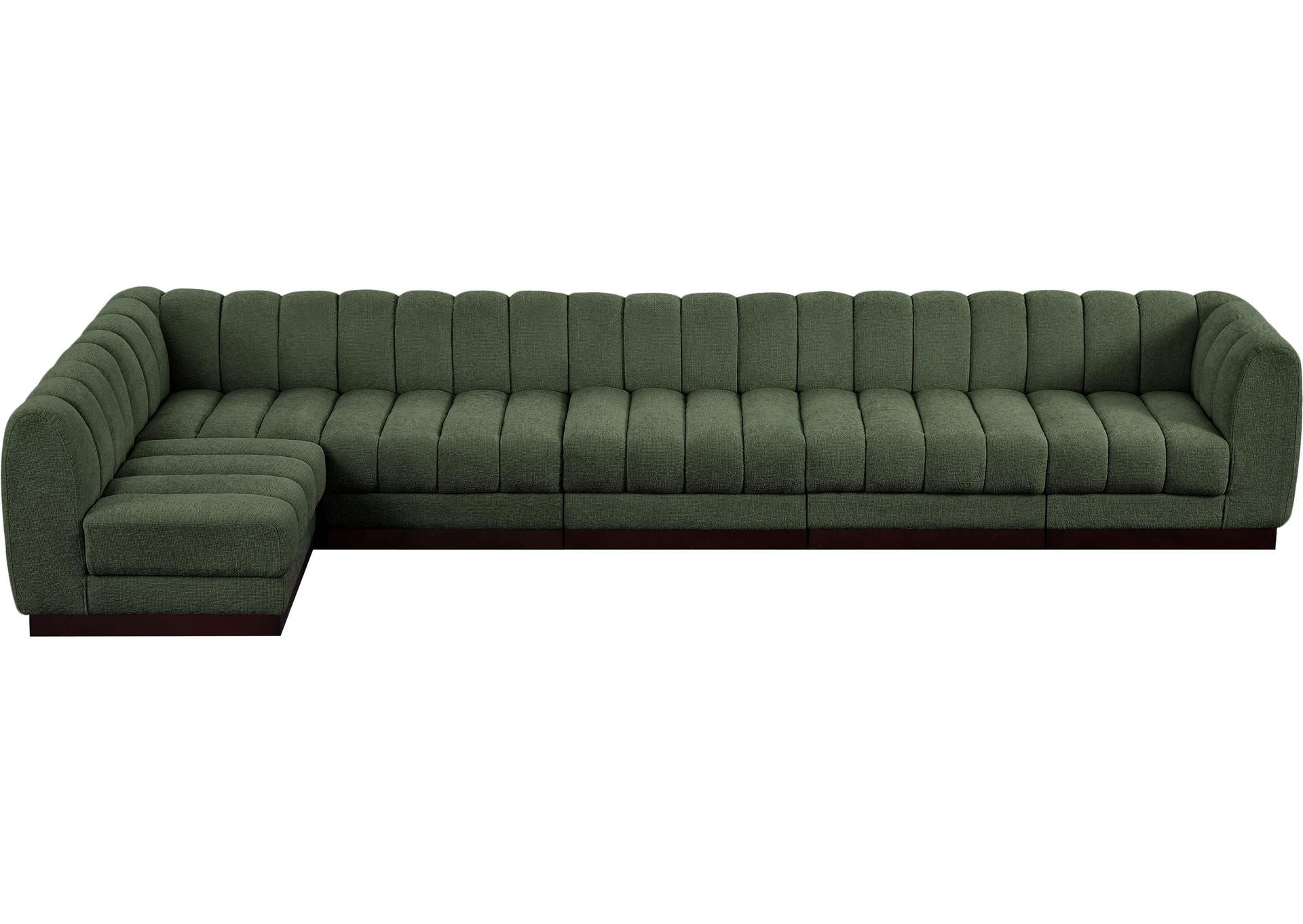 Quinn Green Chenille Fabric Modular Sectional,Meridian Furniture