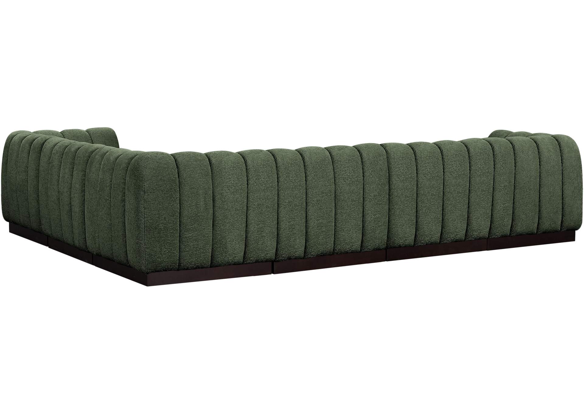 Quinn Green Chenille Fabric Modular Sectional,Meridian Furniture