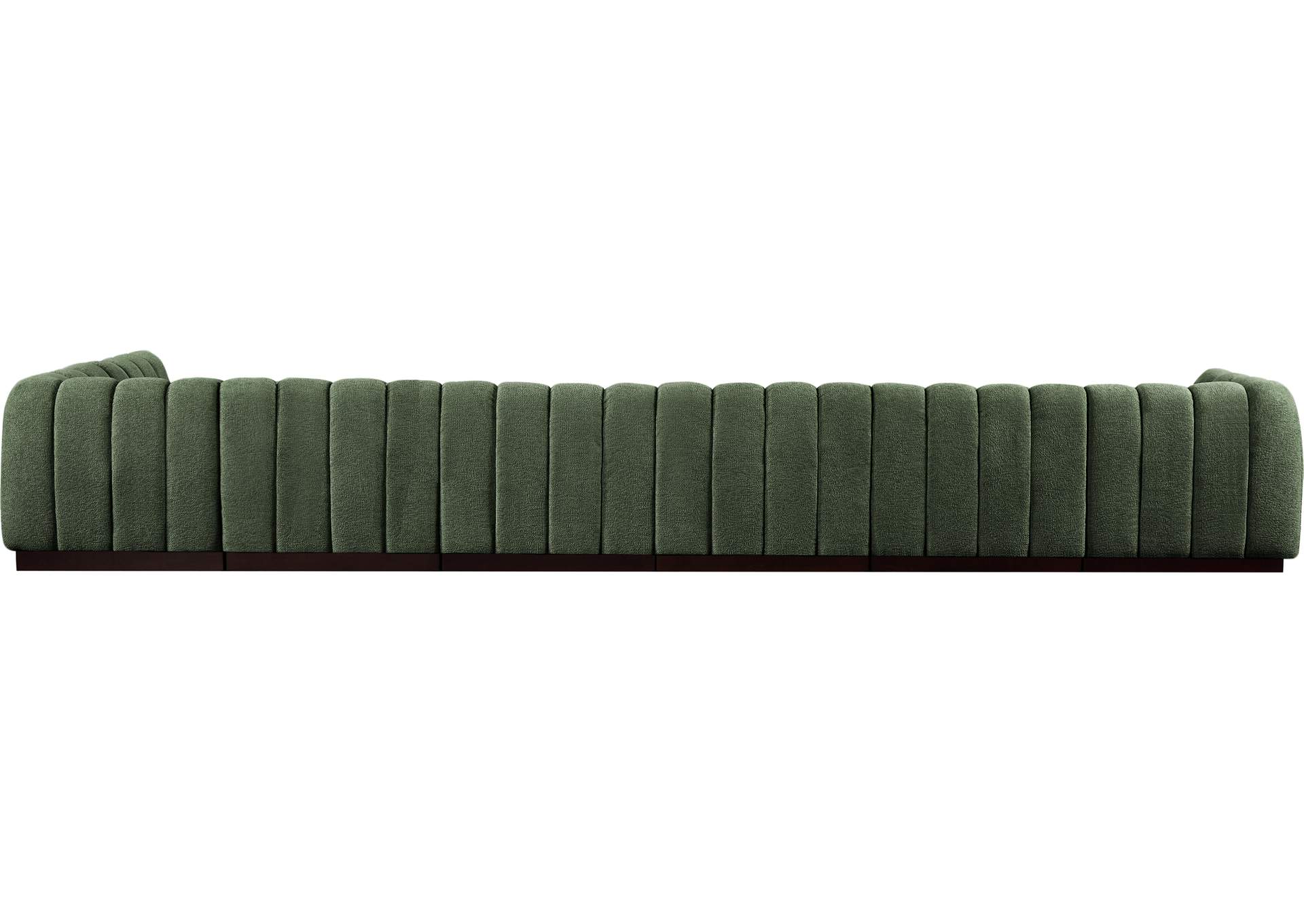 Quinn Green Chenille Fabric Modular Sectional,Meridian Furniture