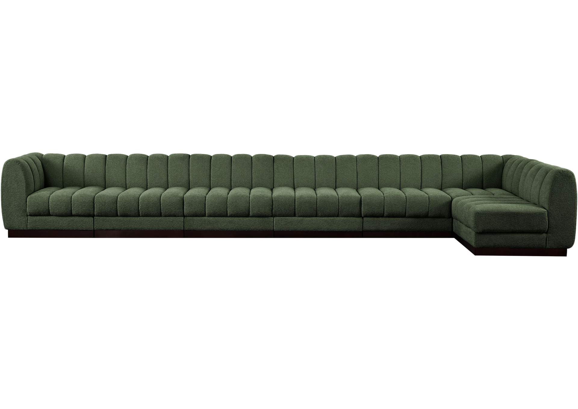 Quinn Green Chenille Fabric Modular Sectional,Meridian Furniture