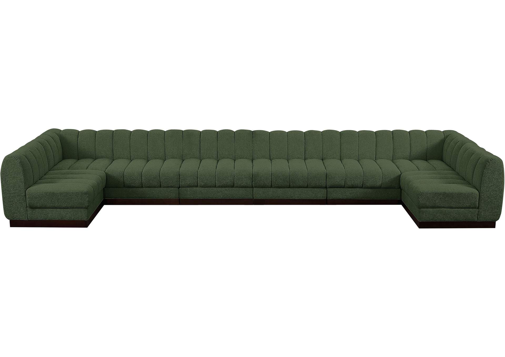 Quinn Green Chenille Fabric Modular Sectional,Meridian Furniture