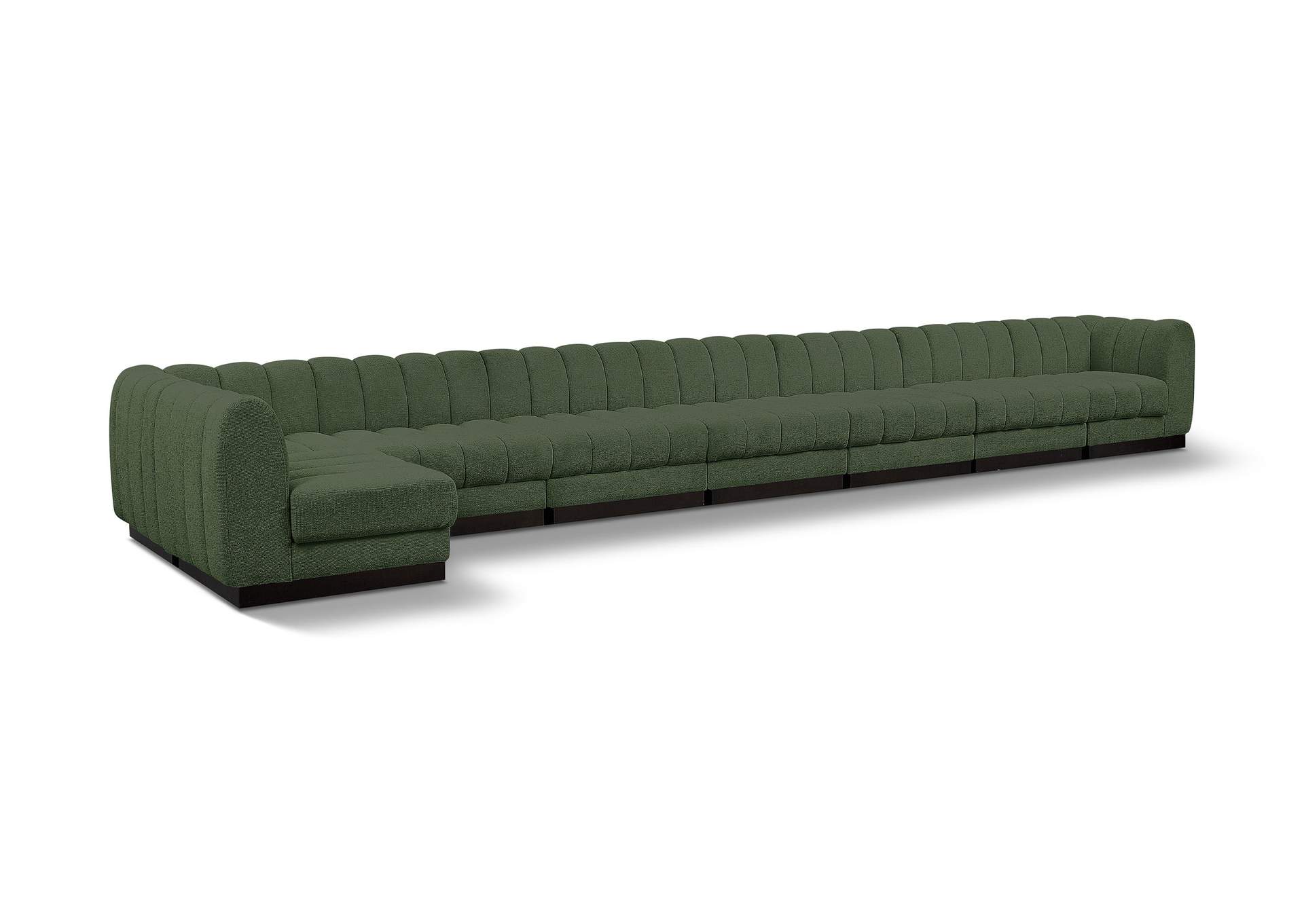 Quinn Green Chenille Fabric Modular Sectional,Meridian Furniture