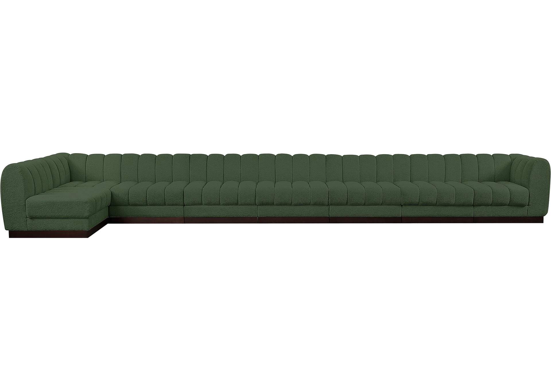 Quinn Green Chenille Fabric Modular Sectional,Meridian Furniture