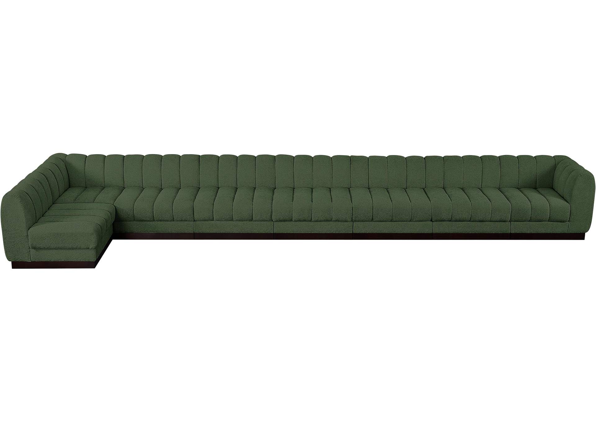 Quinn Green Chenille Fabric Modular Sectional,Meridian Furniture