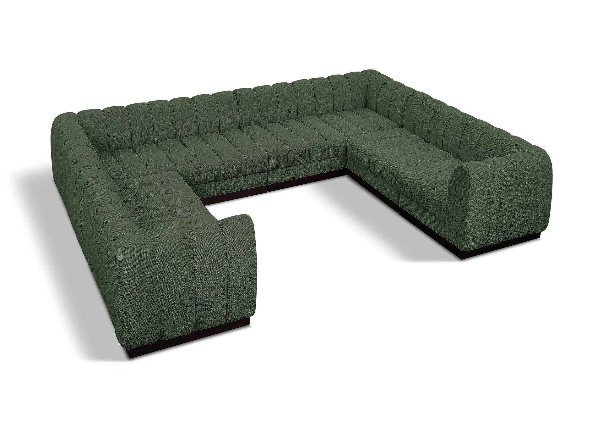 Quinn Green Chenille Fabric Modular Sectional,Meridian Furniture