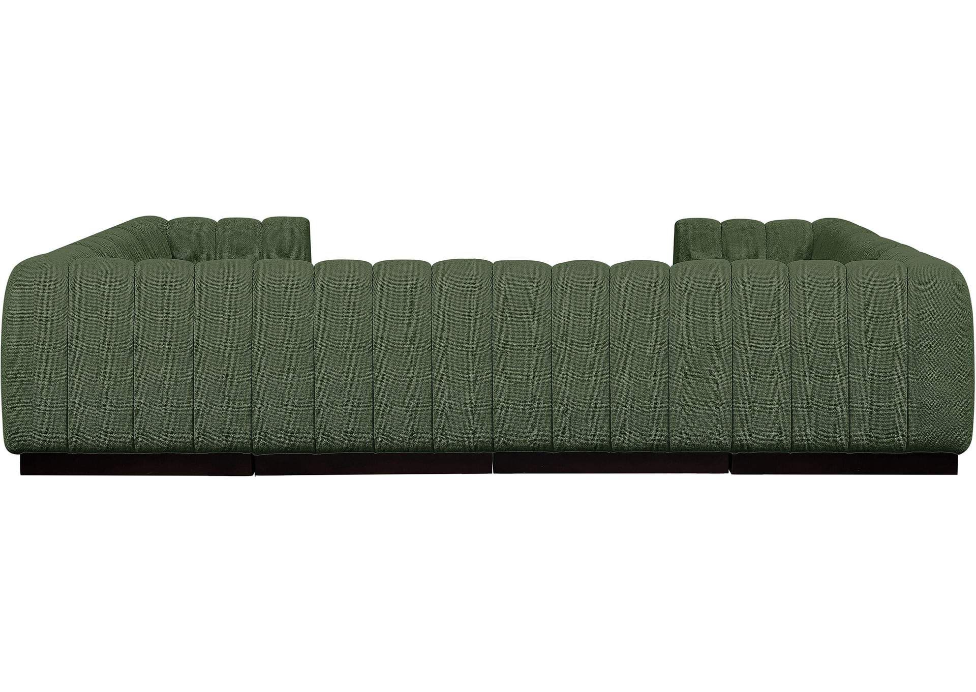 Quinn Green Chenille Fabric Modular Sectional,Meridian Furniture