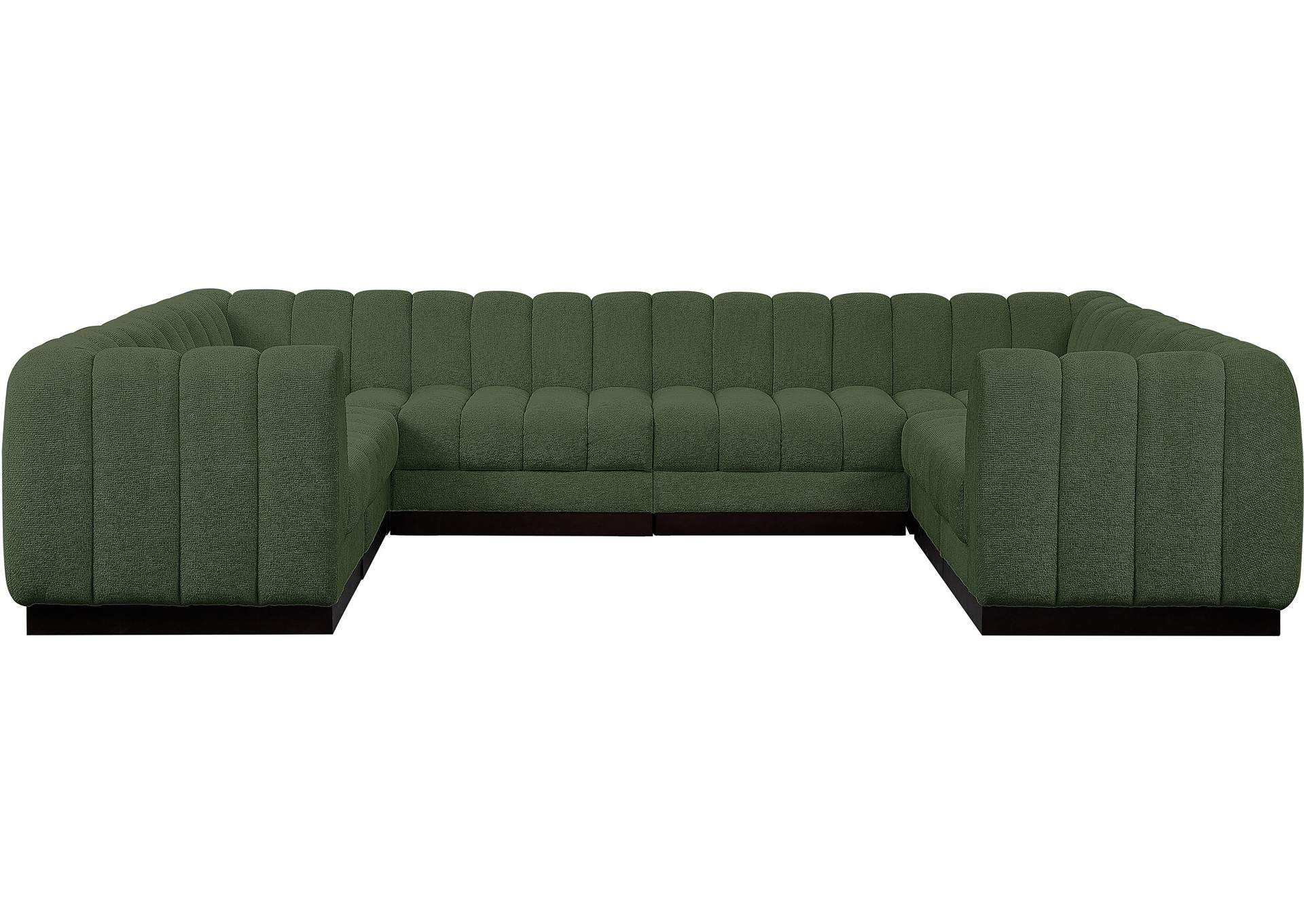 Quinn Green Chenille Fabric Modular Sectional,Meridian Furniture